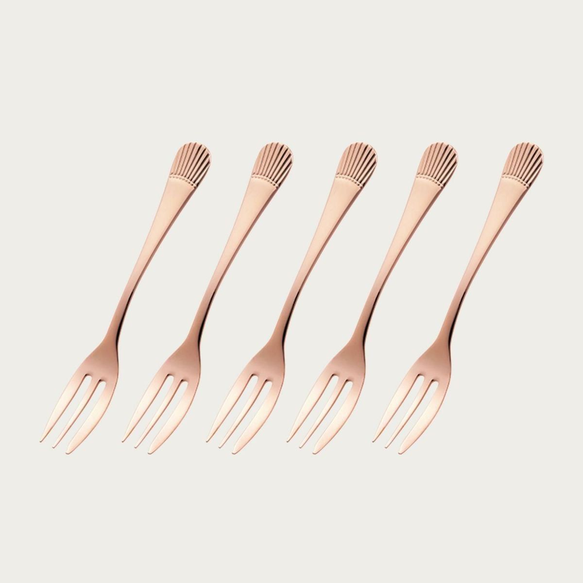 Bộ nĩa bánh màu vàng hồng 5 cái | Noritake Starcrest Pink Gold 210APG-CF5Y