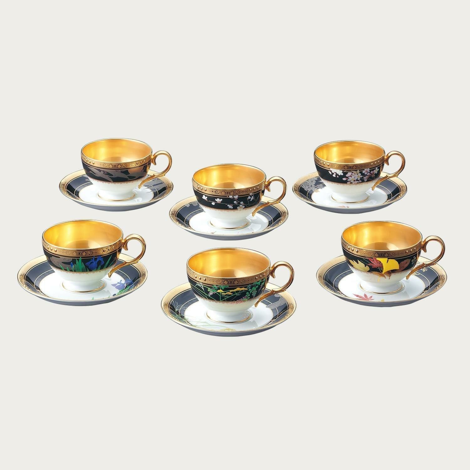 Bộ 6 chén trà ( tách trà ) 240ml kèm đĩa lót | Noritake Shikisai Rondo 4656-AS - N50787