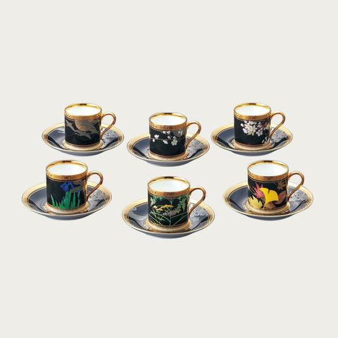  Bộ 6 chén trà ( tách trà ) nhỏ 90ml kèm đĩa lót | Noritake Shikisai Rondo 4656-AS - N59894 