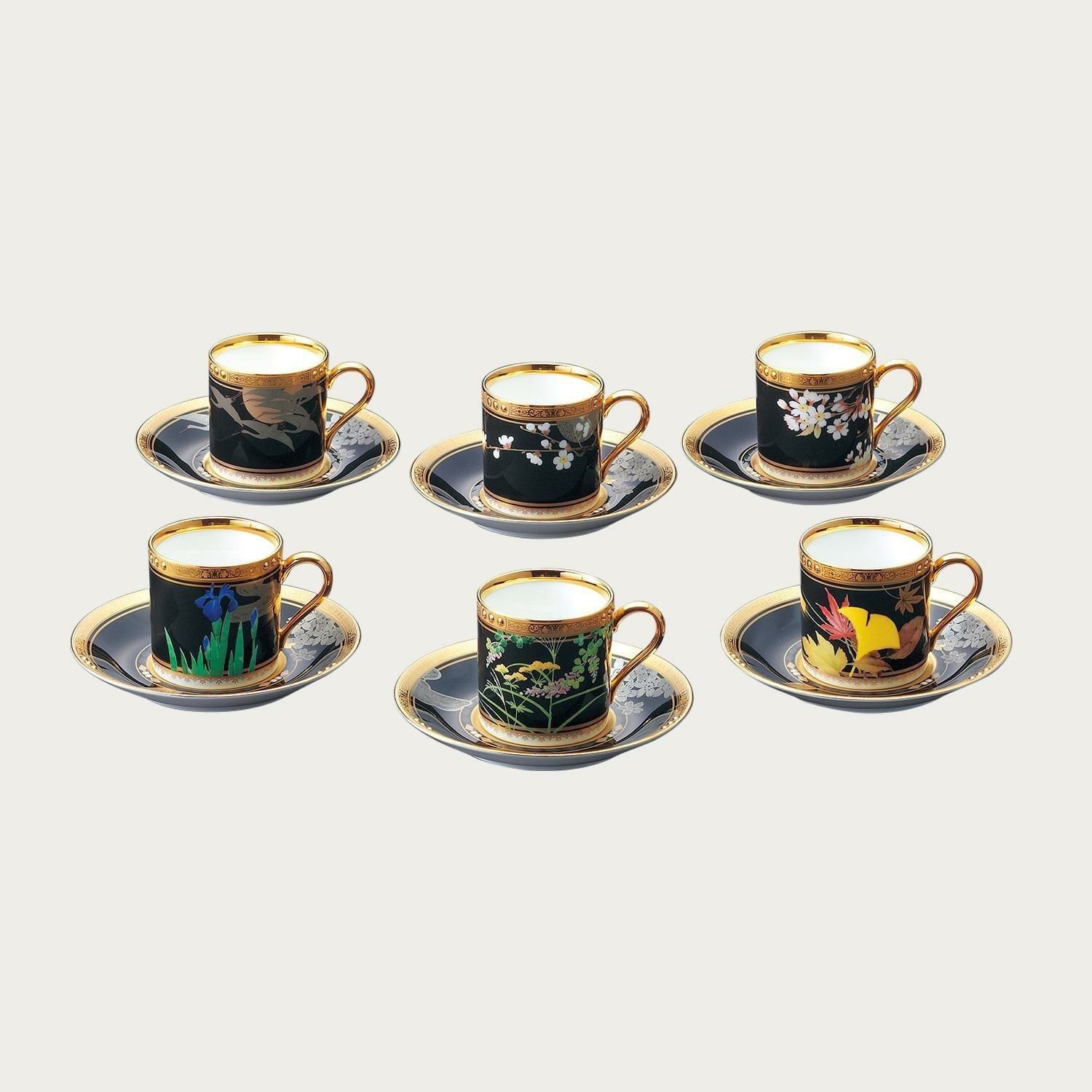Bộ 6 chén trà ( tách trà ) nhỏ 90ml kèm đĩa lót | Noritake Shikisai Rondo 4656-AS - N59894