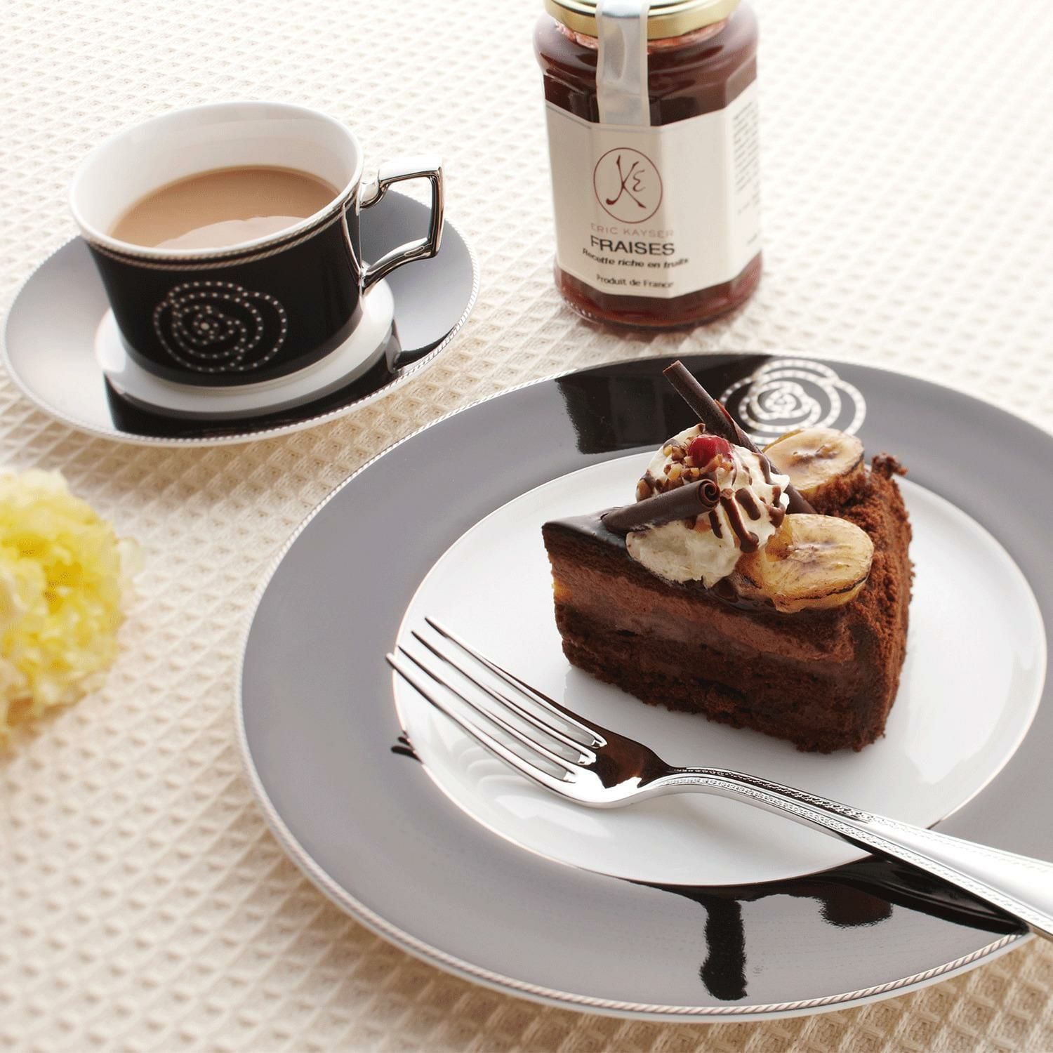 Đĩa tròn cỡ vừa (đặc biệt - Đen) đường kính 24,5cm sứ xương | Noritake Aidan 4867-1L - 97316