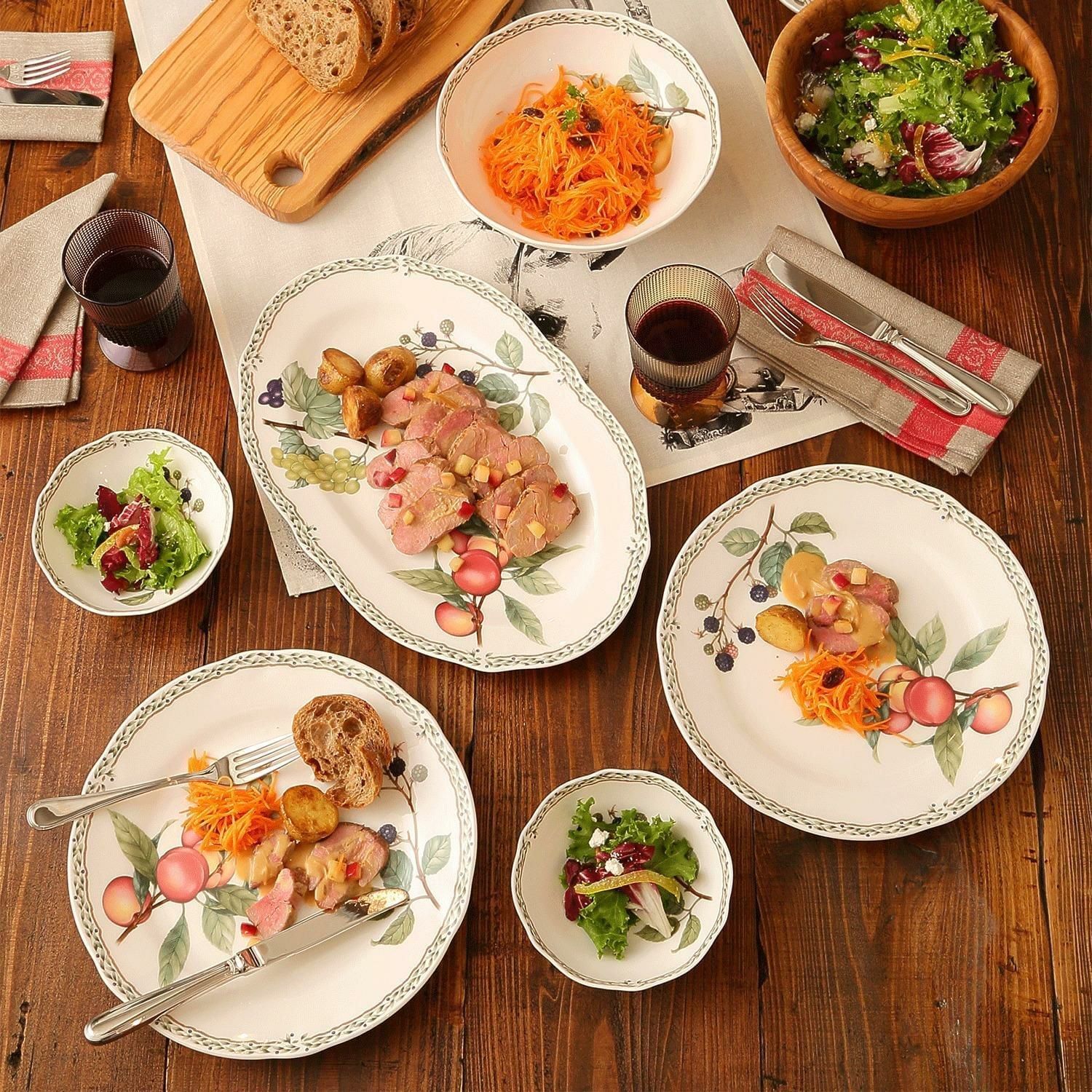 Đĩa Oval cỡ vừa (MD) dài 37,8cm sứ xương | Noritake Orchard Garden 4911L - 97844