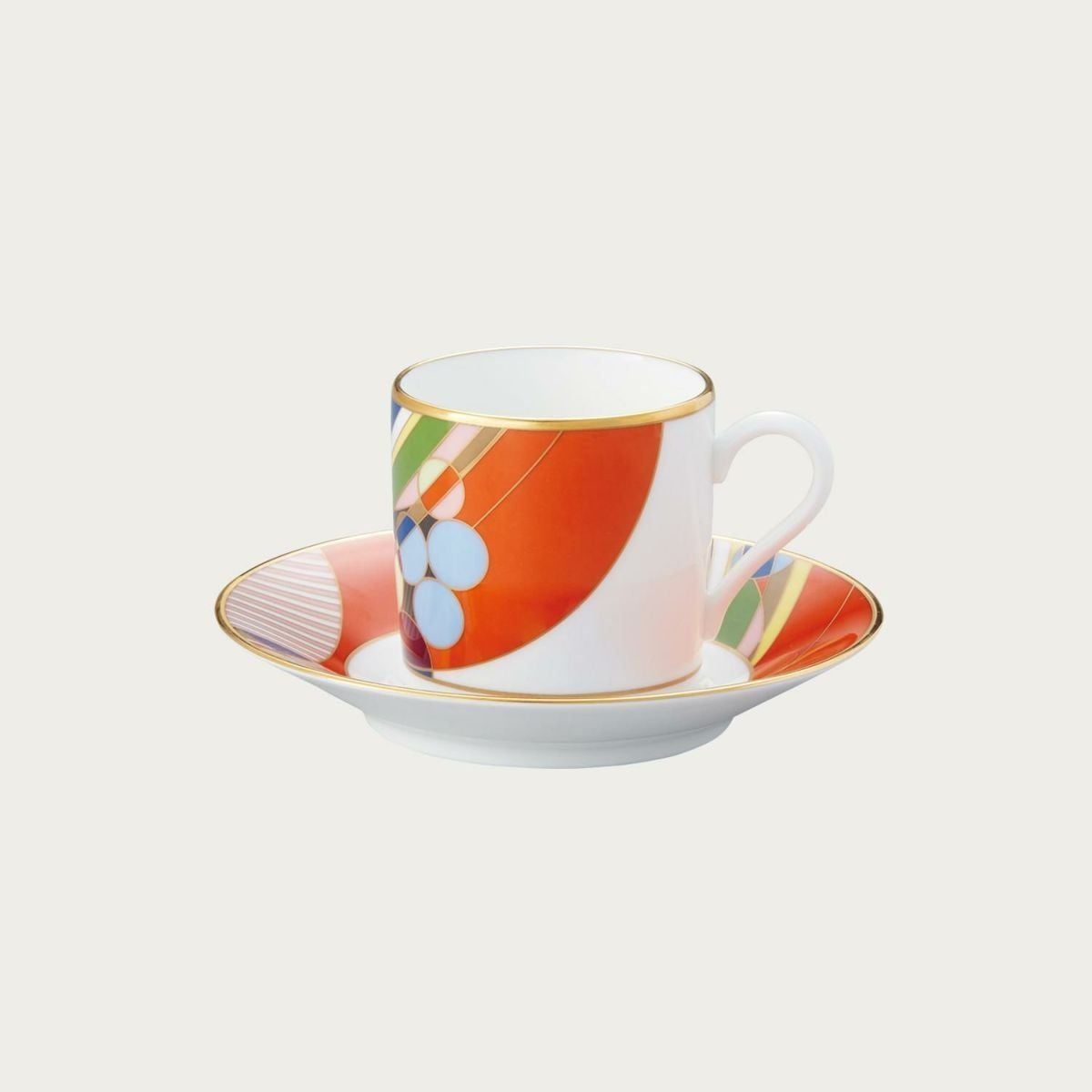 Chén trà (tách trà) nhỏ kèm đĩa lót dung tích 125ml sứ xương | Noritake March Balloons 4947J - WT59881