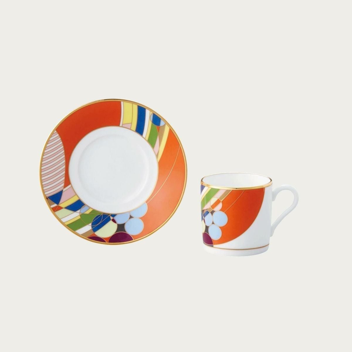Chén trà (tách trà) nhỏ kèm đĩa lót dung tích 125ml sứ xương | Noritake March Balloons 4947J - WT59881