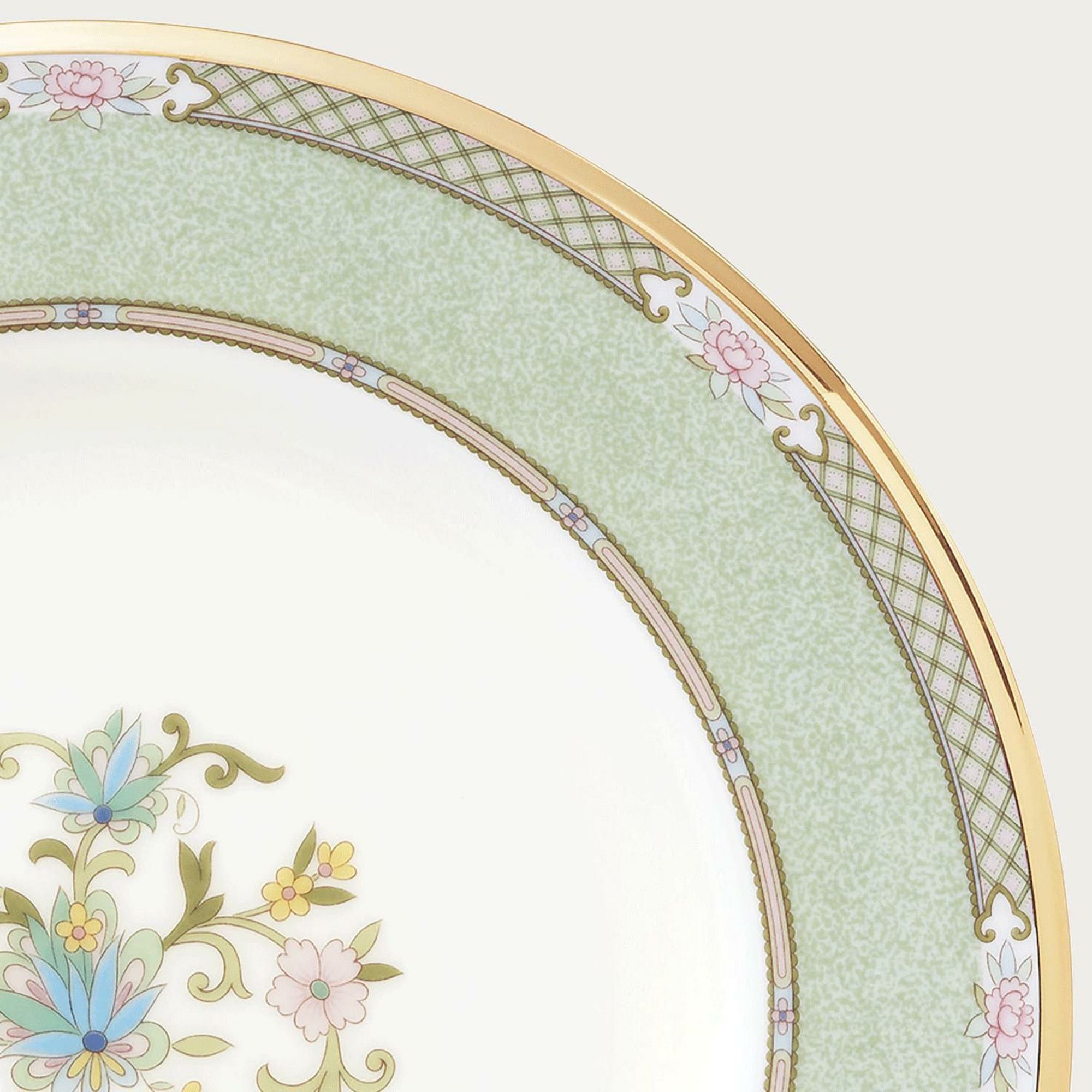 Đĩa tròn cỡ vừa đường kính 21,8cm loại đặc biệt (màu xanh lá) sứ xương Nhật Bản | Yoshino 9983-5J - 59511