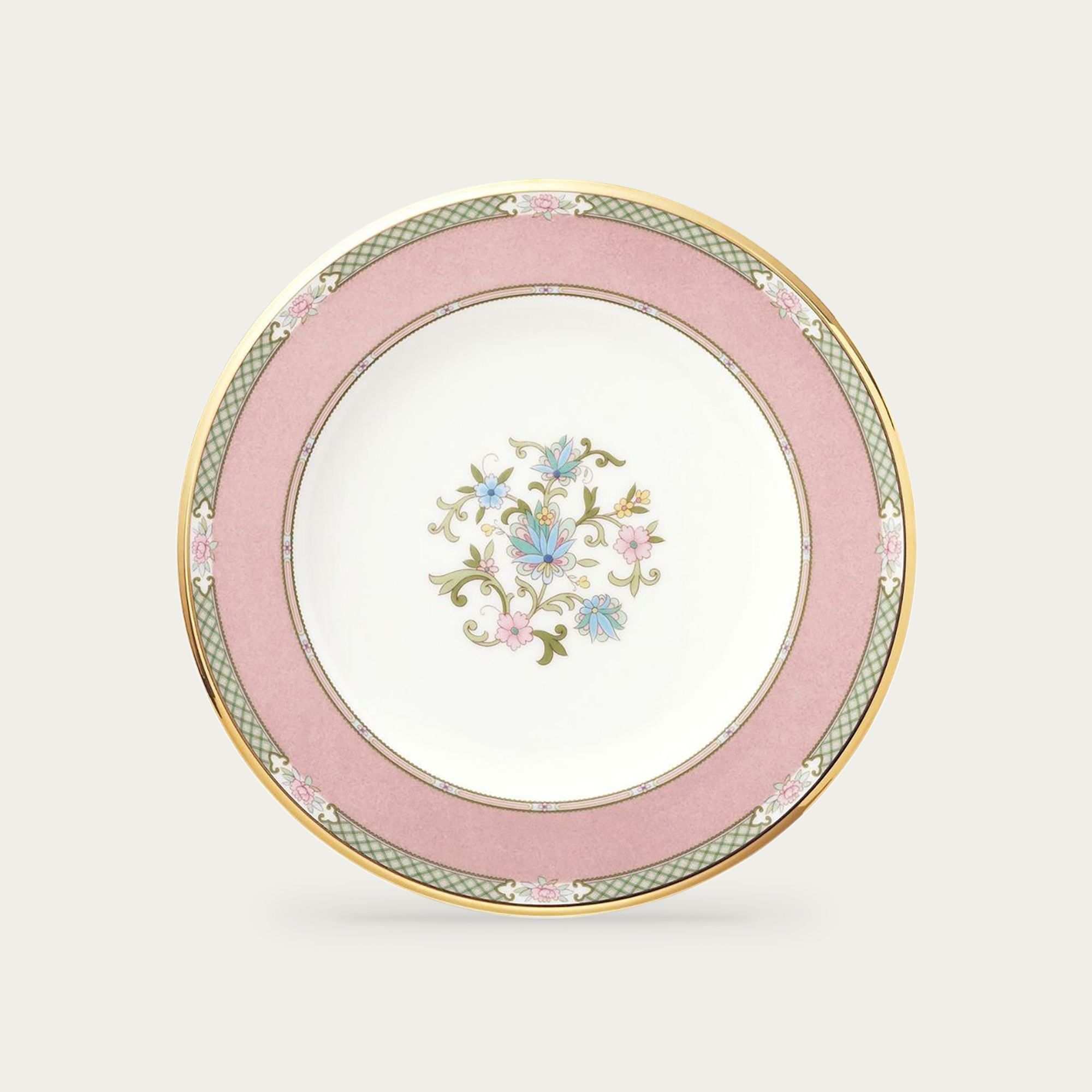 Đĩa tròn cỡ vừa đường kính 21,8cm loại đặc biệt (màu hồng) sứ xương Nhật Bản | Yoshino 9983-7J - 59511