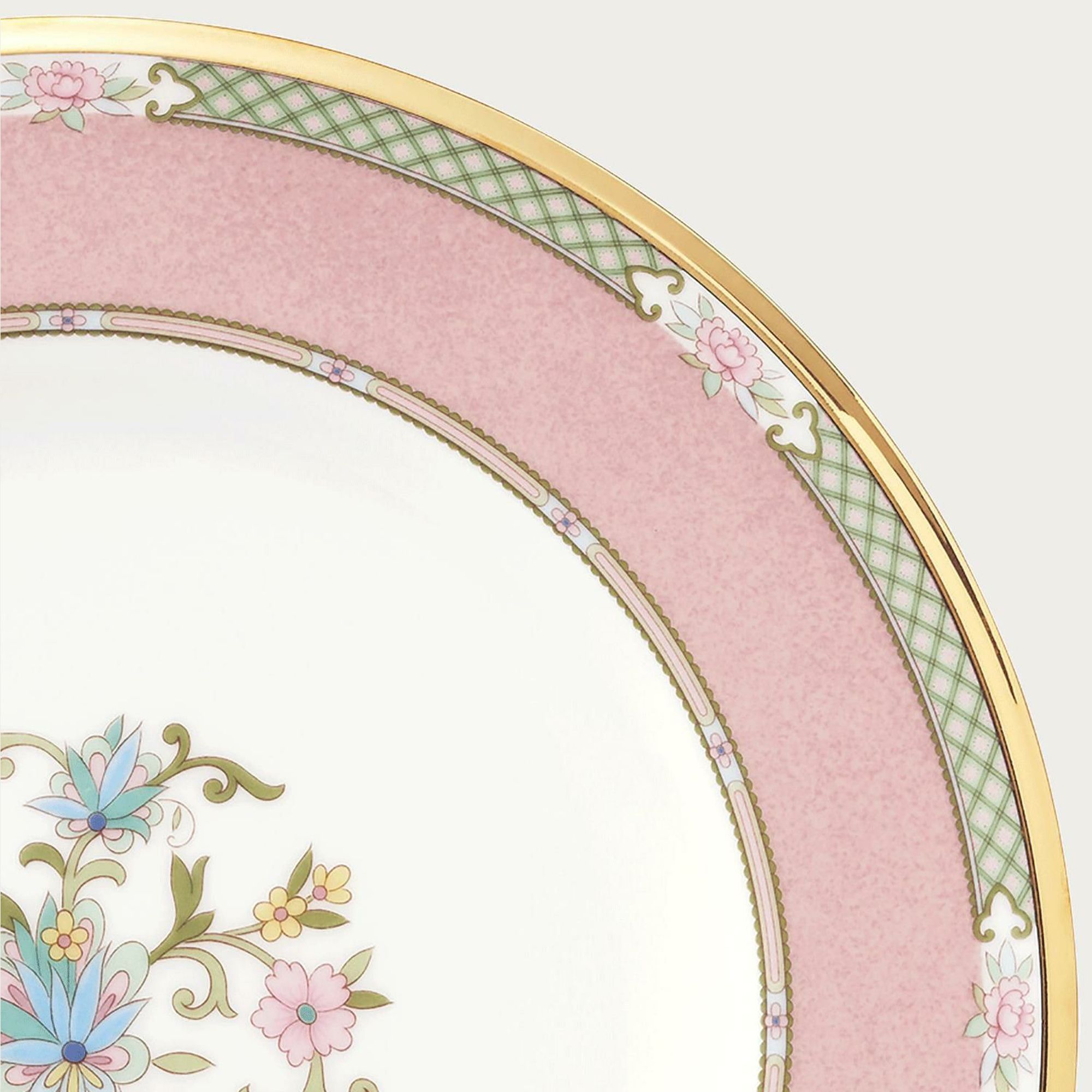 Đĩa tròn cỡ vừa đường kính 21,8cm loại đặc biệt (màu hồng) sứ xương Nhật Bản | Yoshino 9983-7J - 59511