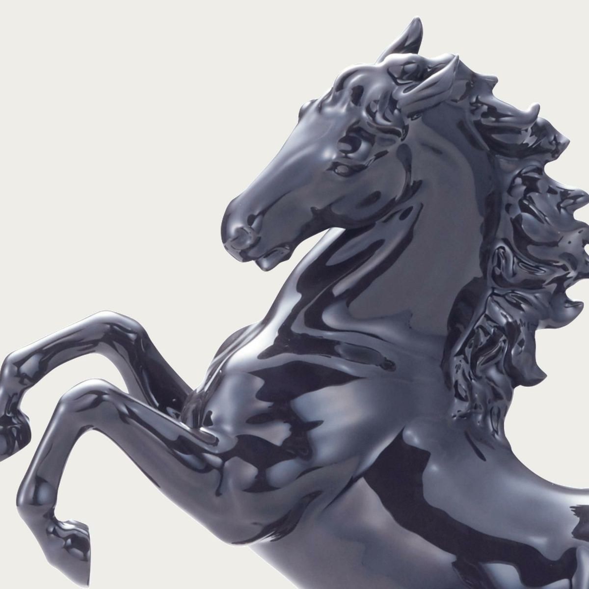 Tượng sứ Nhất Mã Phi Thiên (Hắc Mã) cao 26cm sứ xương Nhật Bản | Noritake Figurine Prancing Horse AC412 - T54514