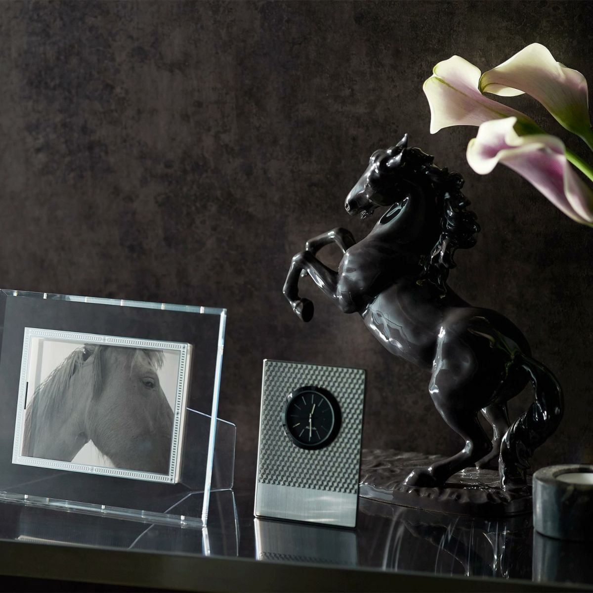 Tượng sứ Nhất Mã Phi Thiên (Hắc Mã) cao 26cm sứ xương Nhật Bản | Noritake Figurine Prancing Horse AC412 - T54514