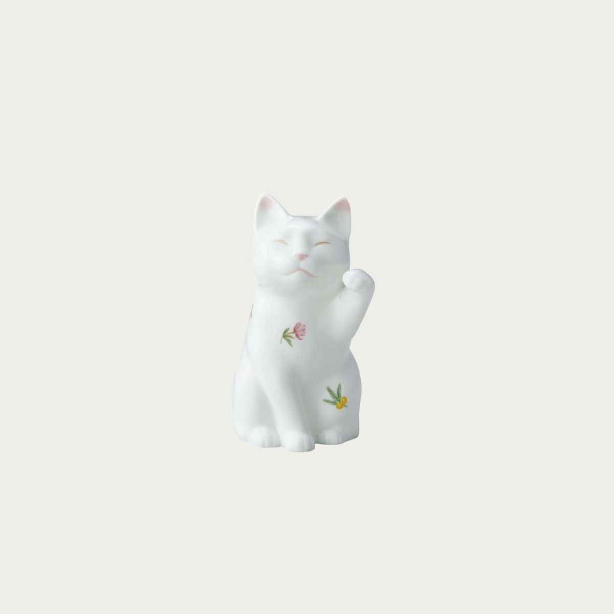 Tượng sứ cặp đôi mèo may mắn cao 12cm sứ xương cao cấp Nhật Bản | Noritake Fortune Cat AC4489 - P45523
