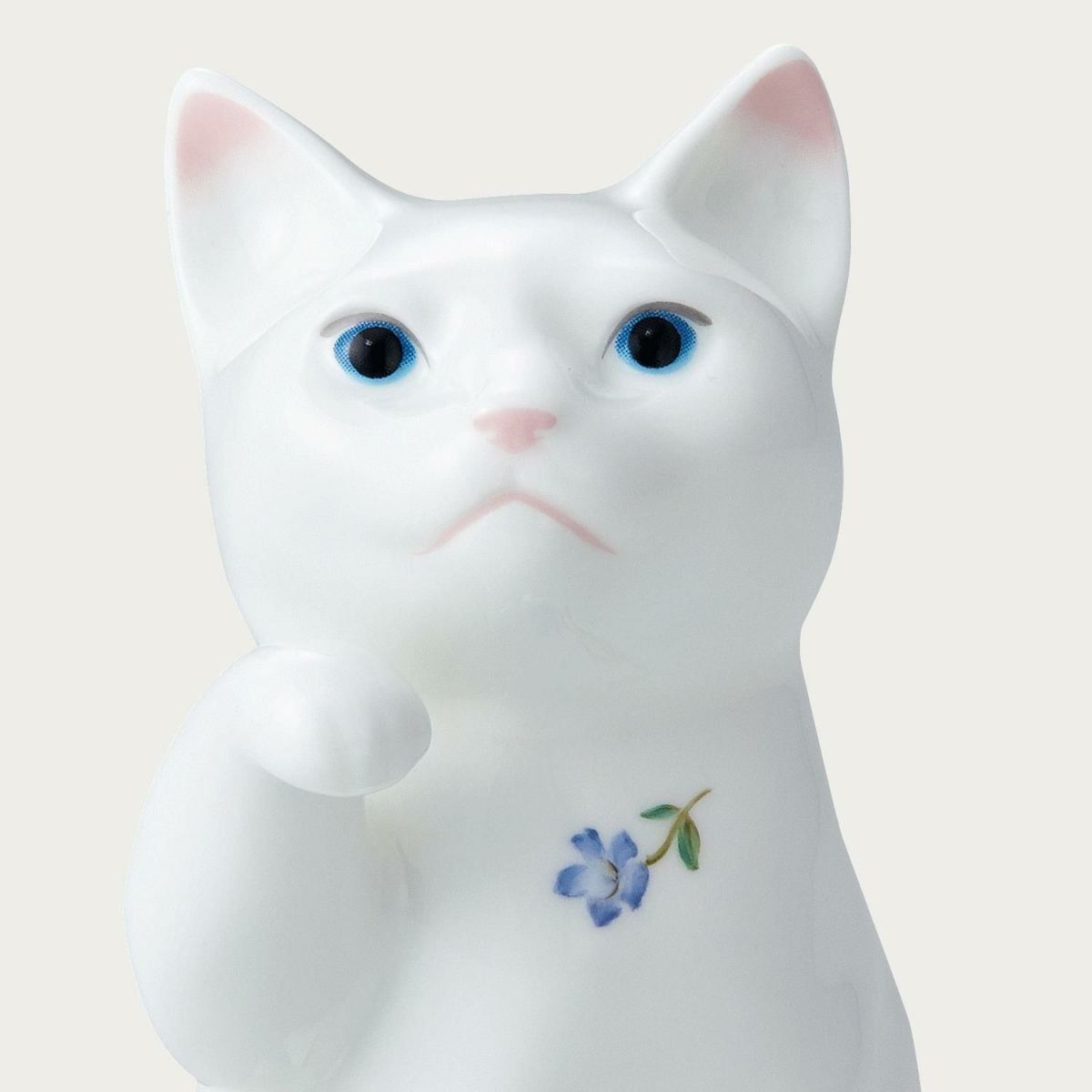 Tượng sứ cặp đôi mèo may mắn cao 12cm sứ xương cao cấp Nhật Bản | Noritake Fortune Cat AC4489 - P45523