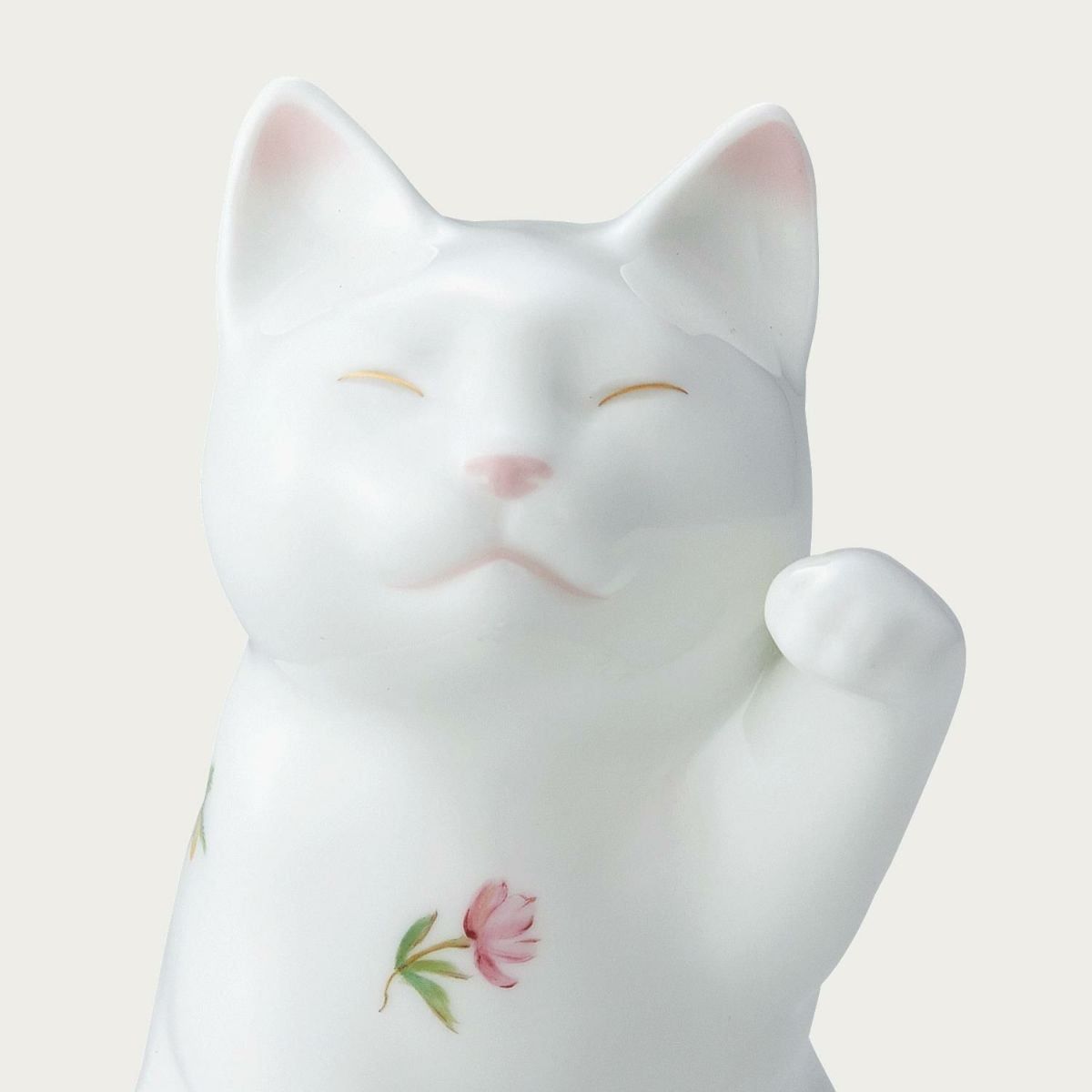Tượng sứ cặp đôi mèo may mắn cao 12cm sứ xương cao cấp Nhật Bản | Noritake Fortune Cat AC4489 - P45523