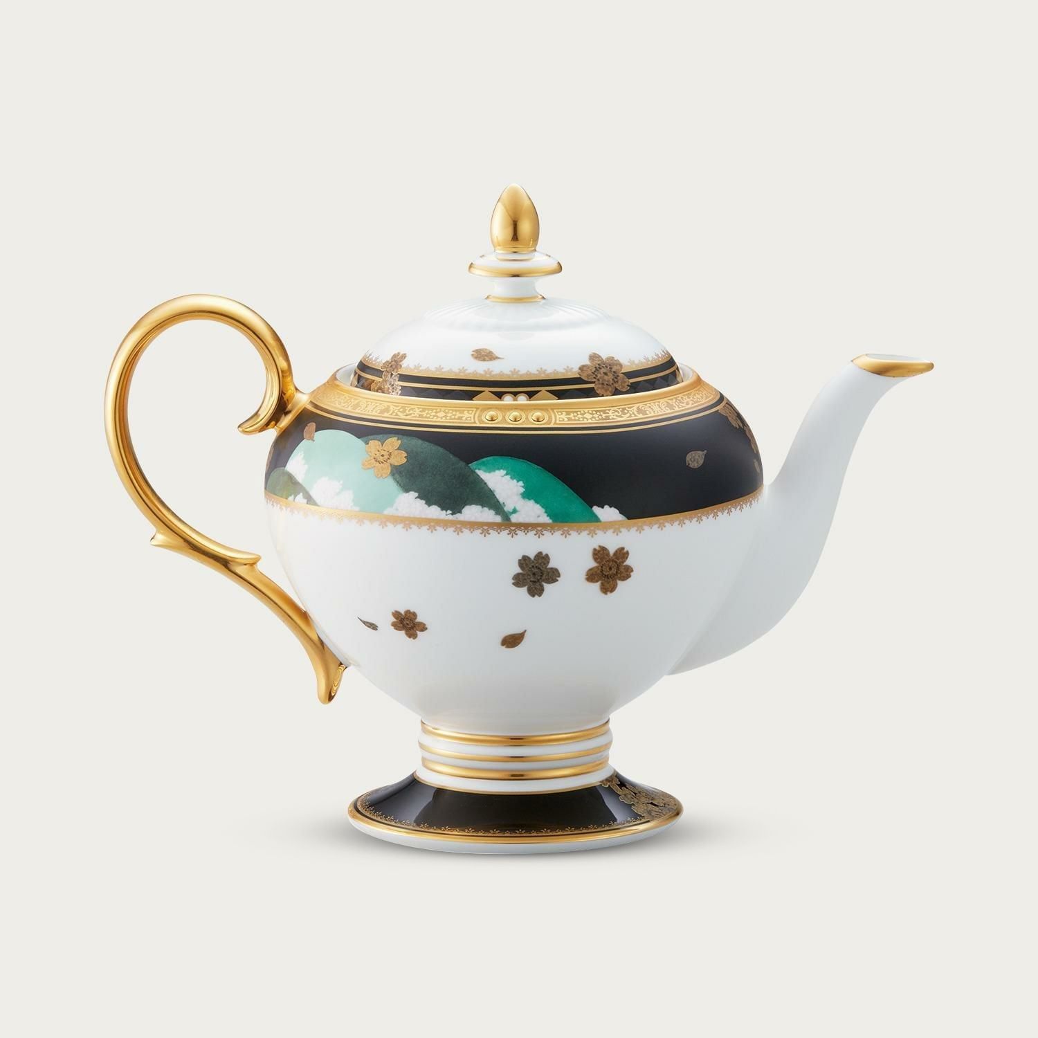 Ấm trà (bình trà) 1.050ml sứ xương Nhật Bản cao cấp | Noritake Shikisai Rondo 4656-58J - T50723Z