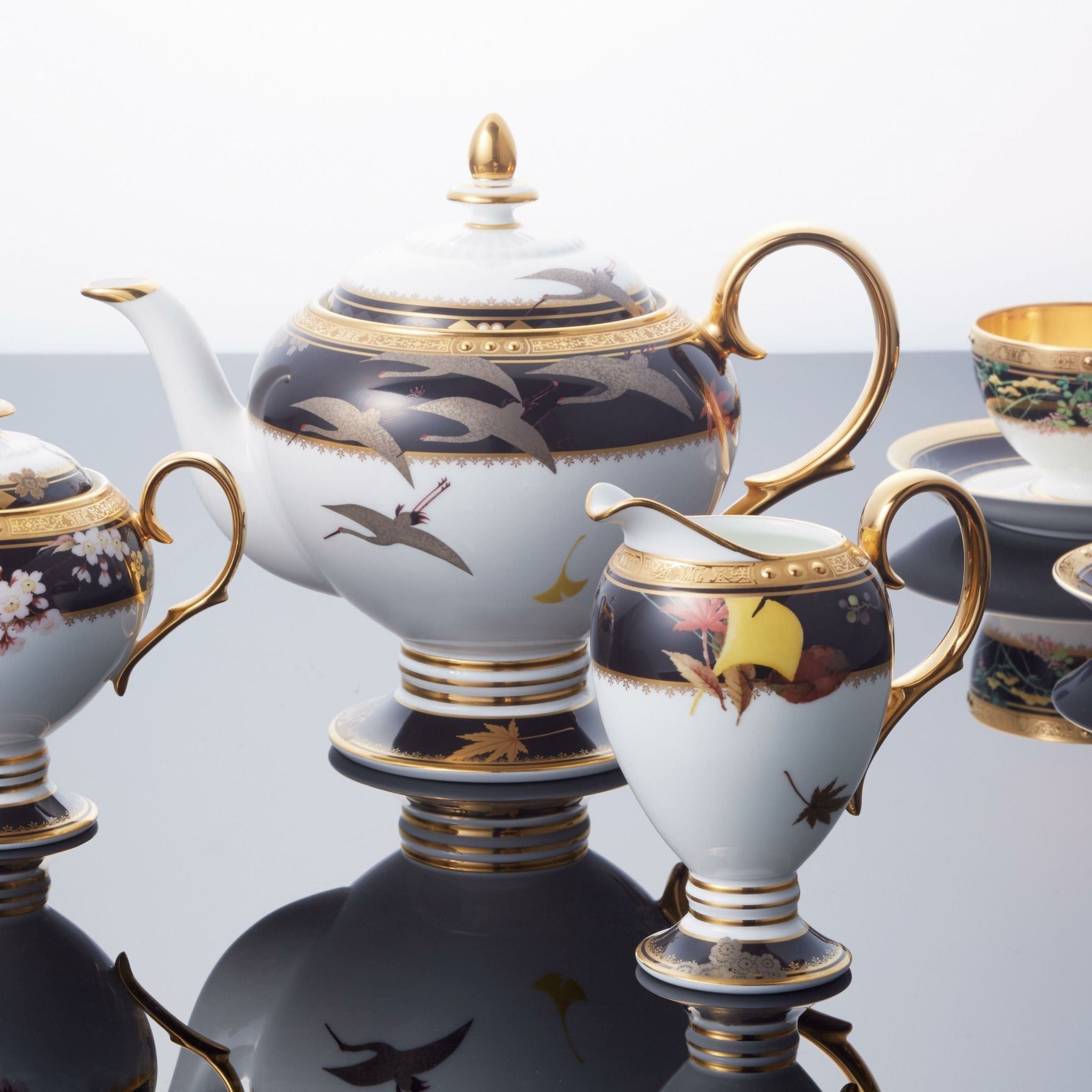 Ấm trà (bình trà) 1.050ml sứ xương Nhật Bản cao cấp | Noritake Shikisai Rondo 4656-58J - T50723Z