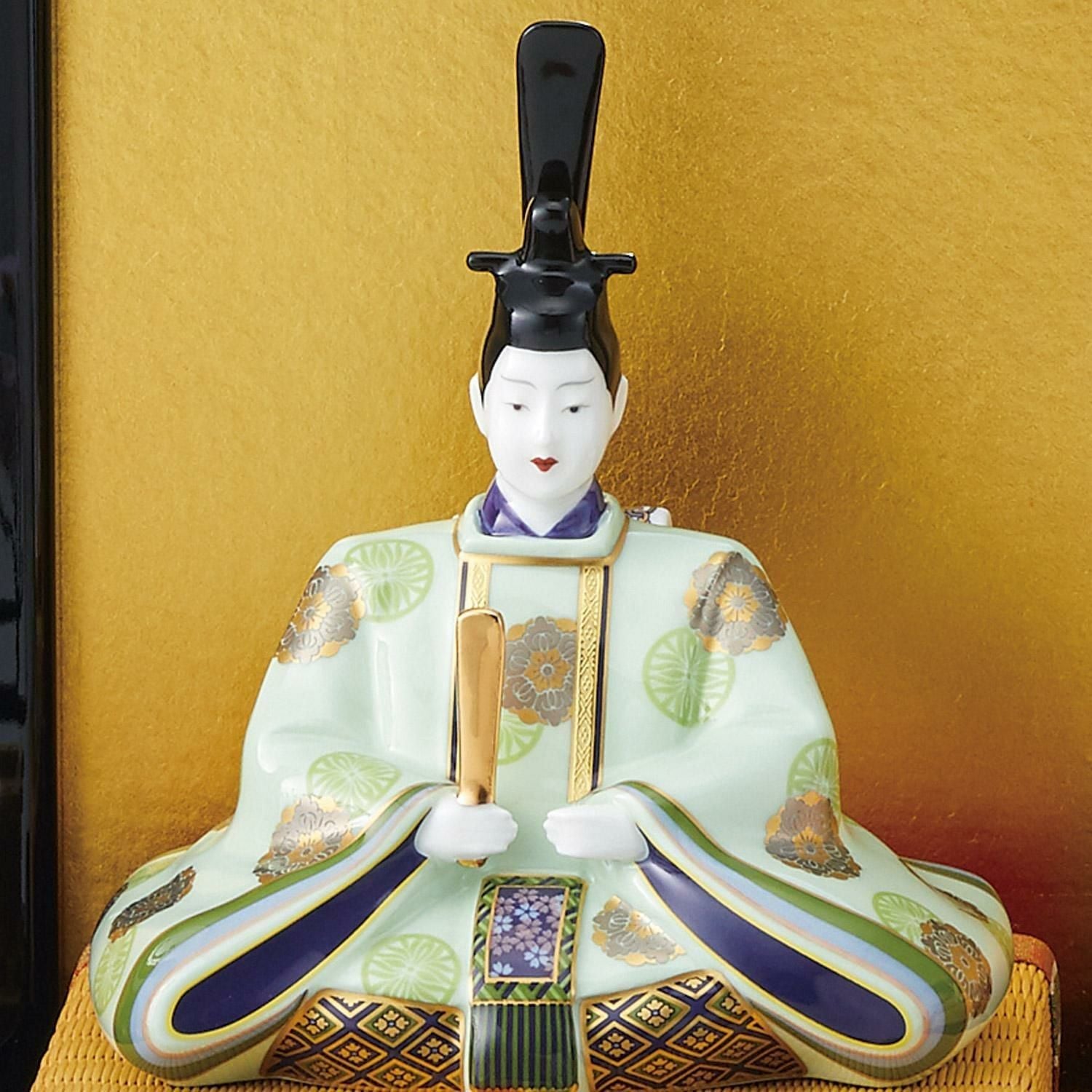 Tượng sứ Thiên Hoàng - Hoàng Hậu triều đại Heian (794 - 1185) Nhật Bản | Noritake Saijiki Collection AC307 - SK2656