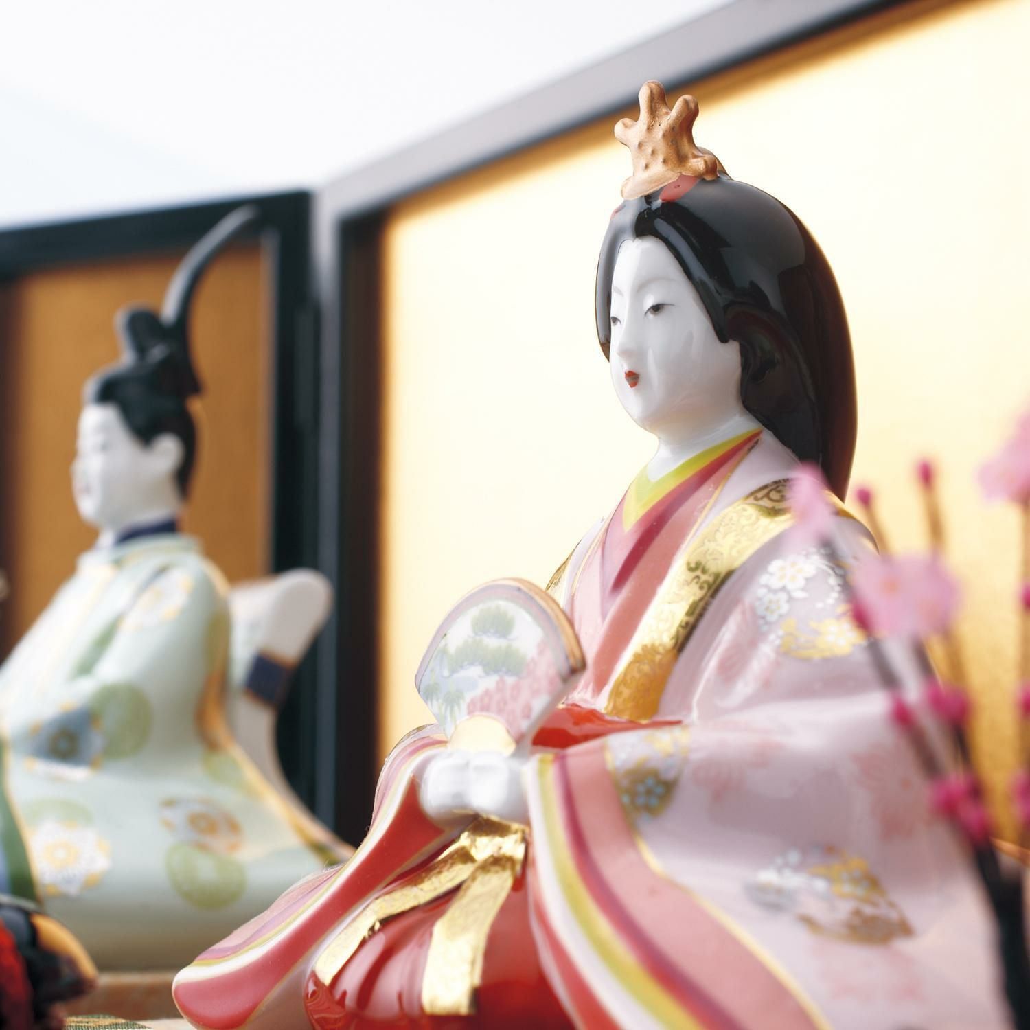 Tượng sứ Thiên Hoàng - Hoàng Hậu triều đại Heian (794 - 1185) Nhật Bản | Noritake Saijiki Collection AC307 - SK2656