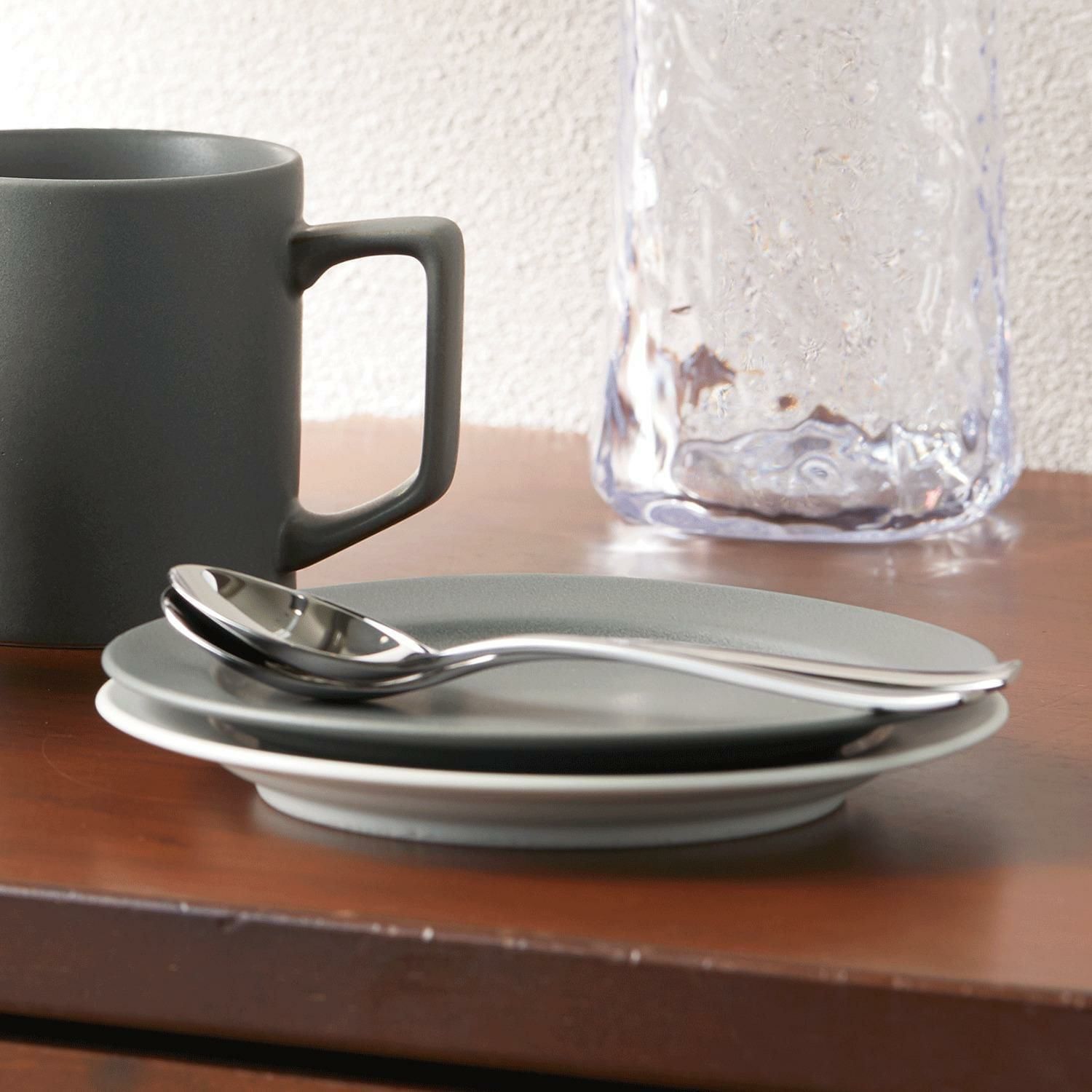 Đĩa tròn cỡ nhỏ đường kính 14cm màu xám sứ trắng Nhật Bản | Noritake Resta 1762-C - 11704C