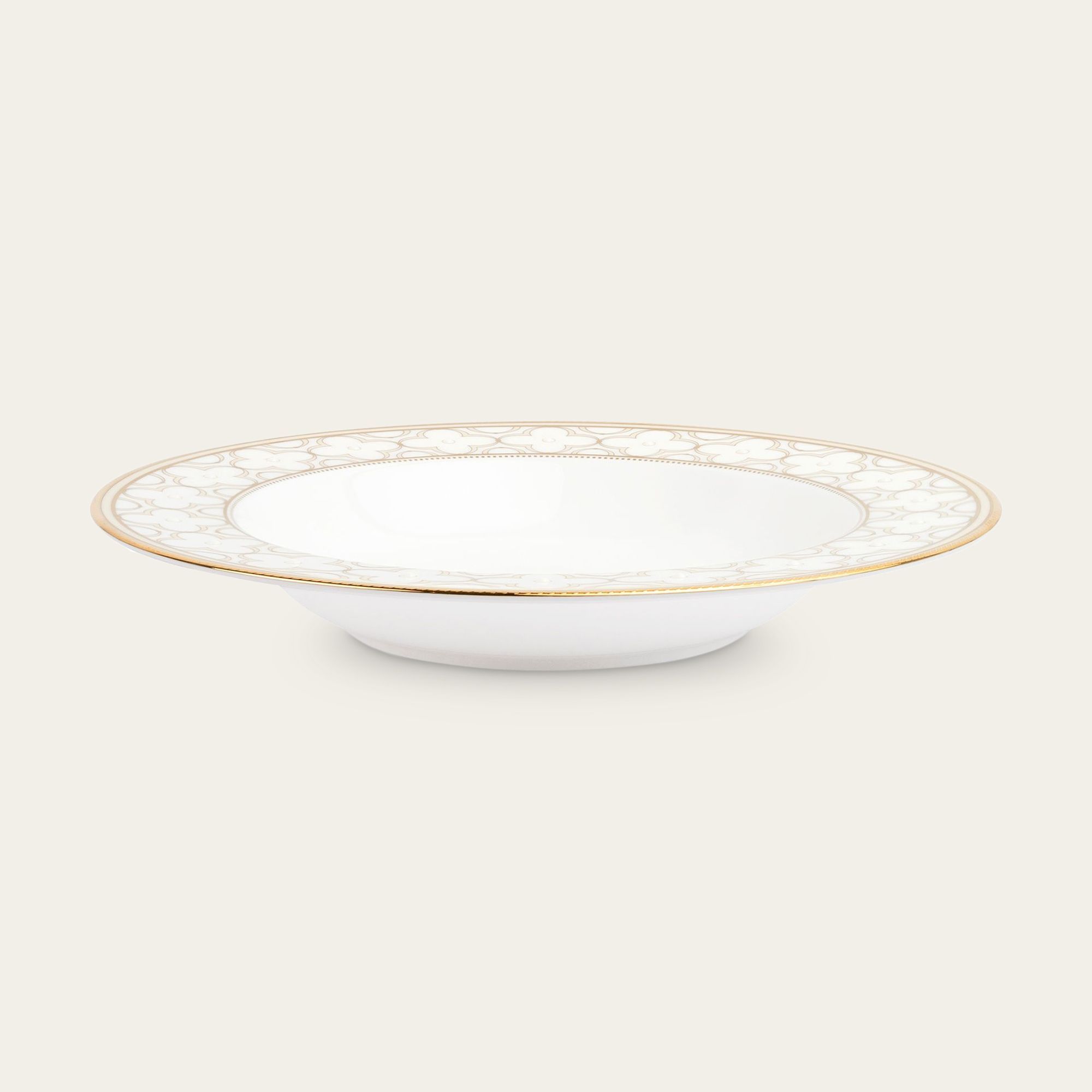Đĩa sâu lòng cỡ vừa 24,7cm dung tích 430ml sứ xương | Noritake Trefolio Gold 4945L - 93898