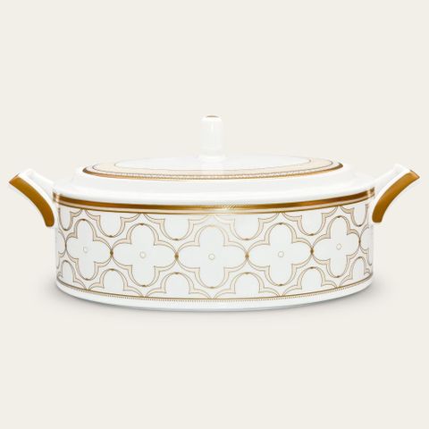  Âu cơm (thố cơm) có nắp dung tích 3.500ml sứ xương | Noritake Trefolio Gold 4945L - 93629 