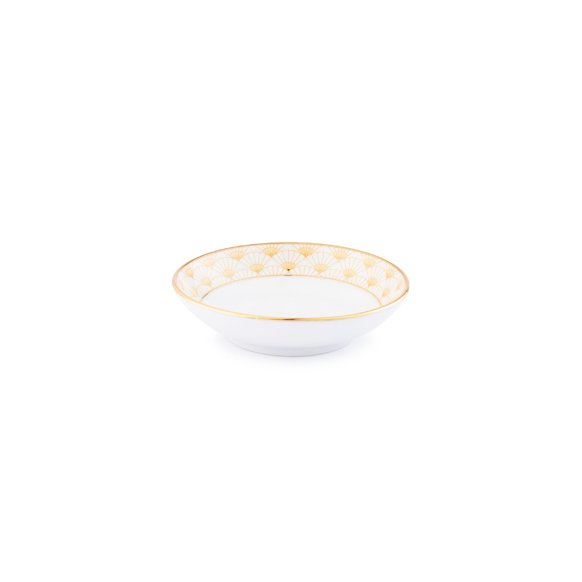 Đĩa tròn 9,8cm đựng nước chấm, gia vị sứ trắng | Noritake Trocadero Gold 1787L - 91419