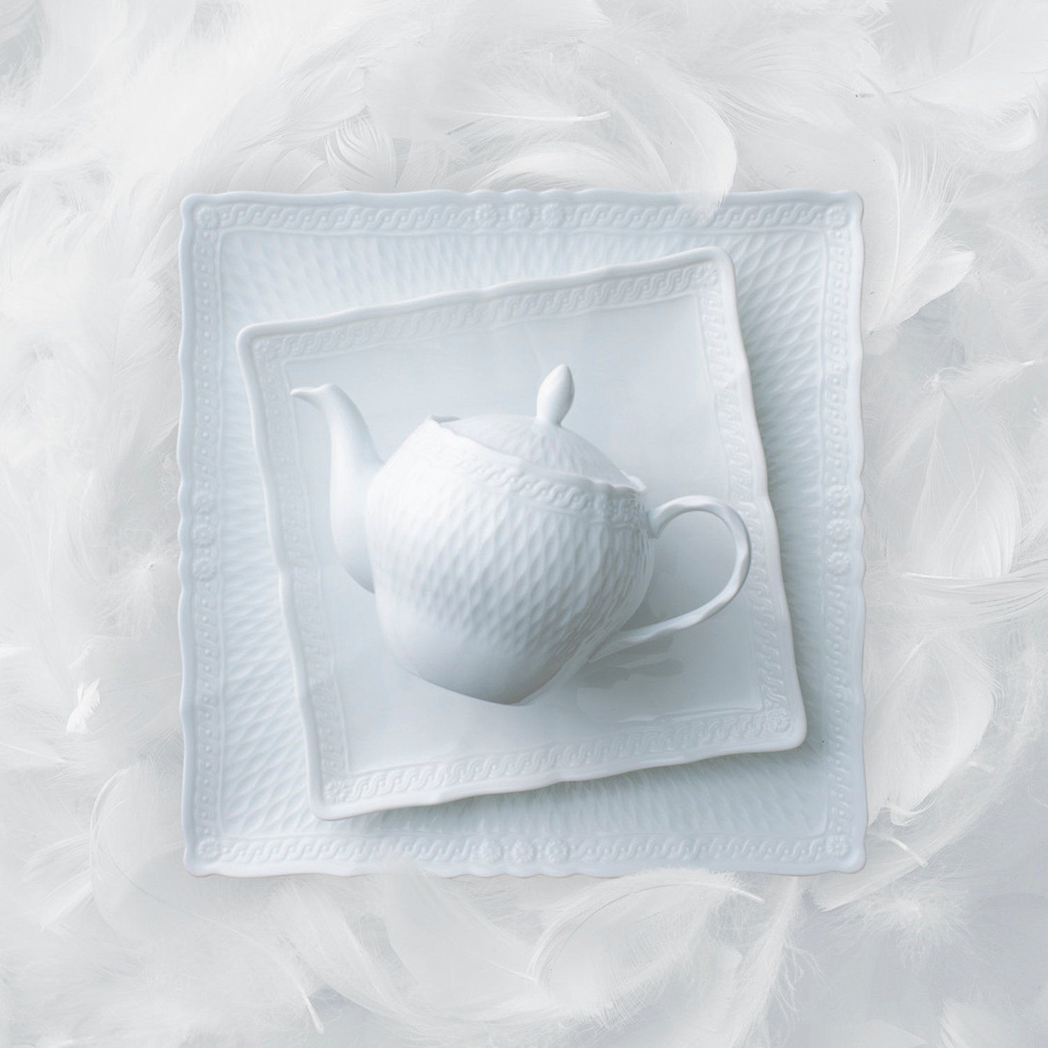 Đĩa vuông cỡ lớn cạnh dài 26,9cm sứ trắng cao cấp | Noritake Cher Blanc 1655L - 94834