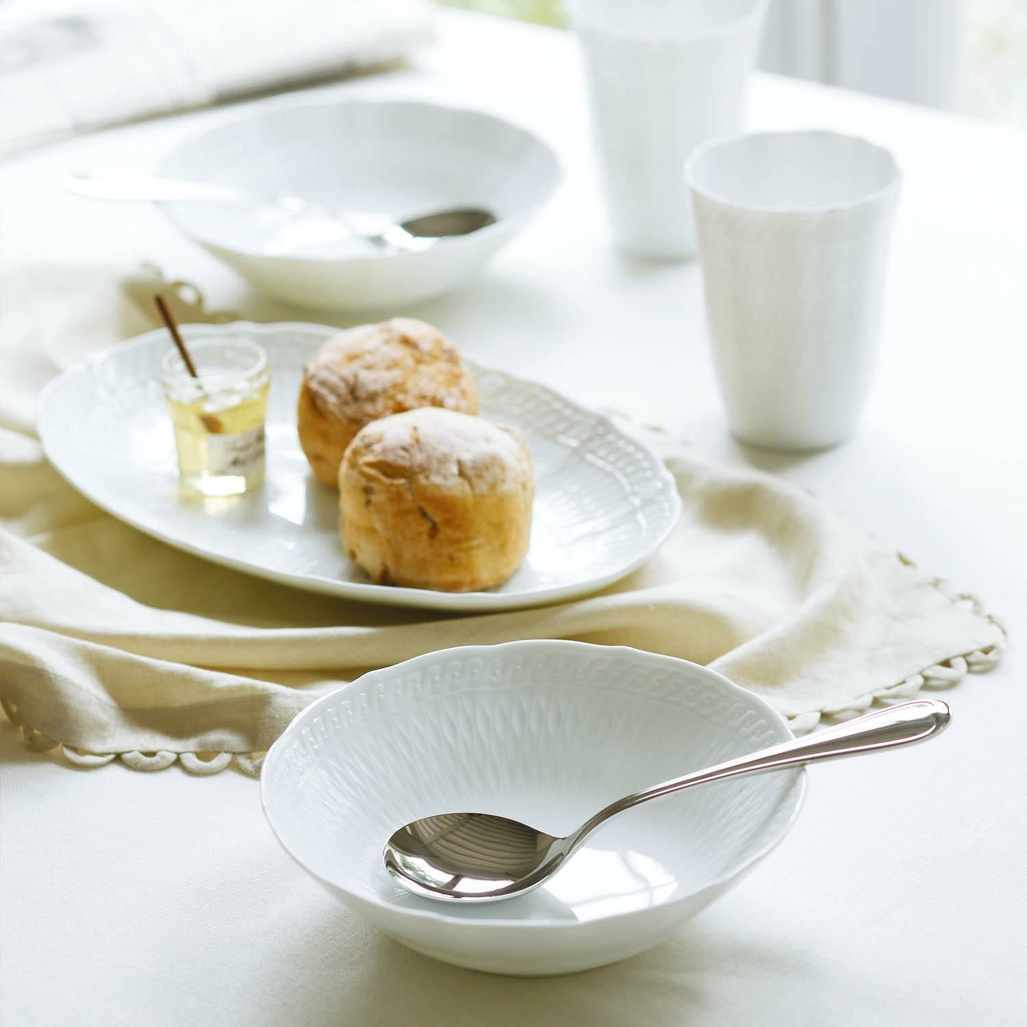 Bát (tô) đa năng dáng loe 17cm dung tích 460ml sứ trắng cao cấp | Noritake Cher Blanc 1655L - 94807