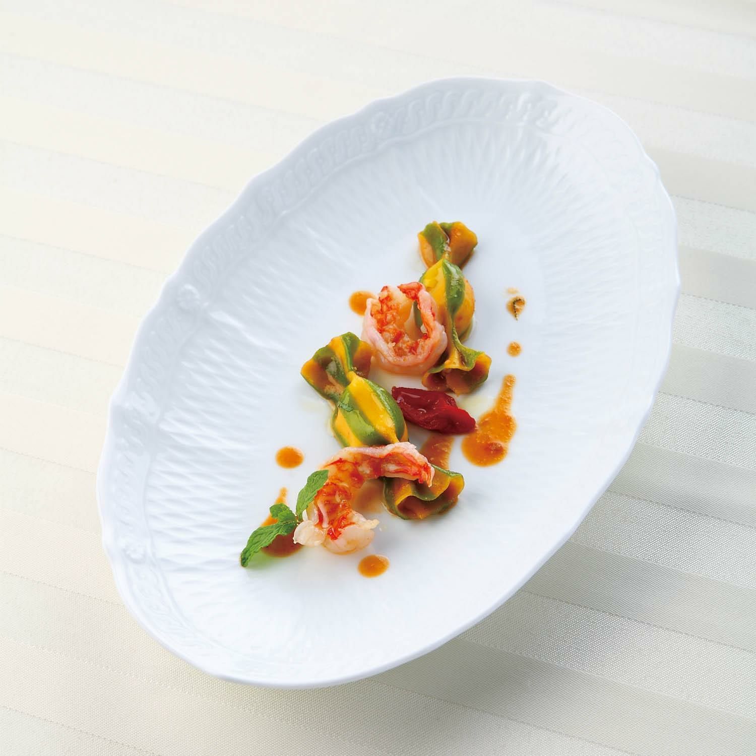 Đĩa Oval coupe cỡ nhỏ (SM) dài 26,8cm sứ trắng cao cấp | Noritake Cher Blanc 1655L - 94846