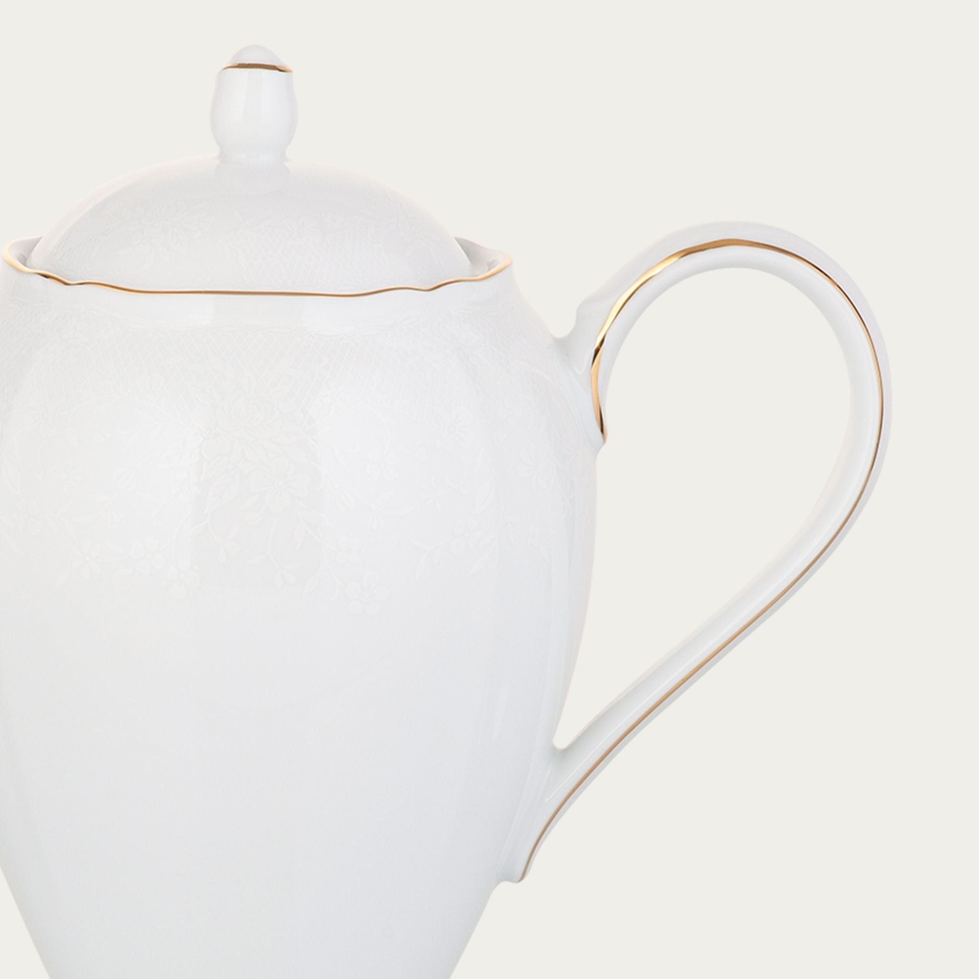 Ấm trà (bình trà) dung tích 950ml sứ trắng | Noritake Princess Bouquet Gold 1660L - 94453