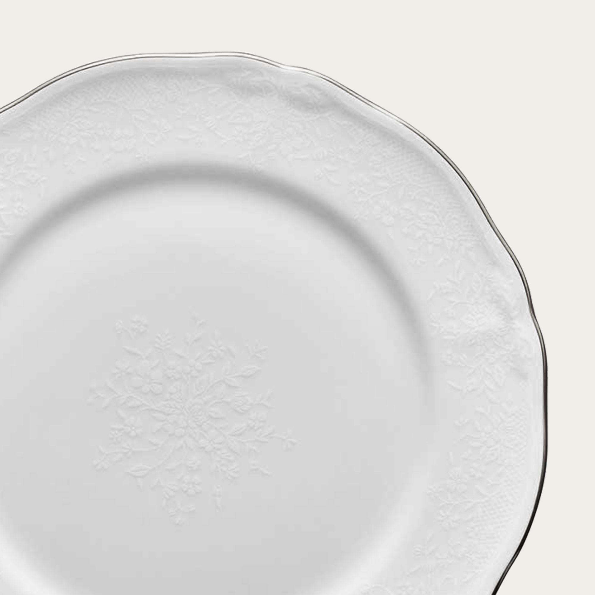 Đĩa tròn cỡ vừa đường kính 21cm sứ trắng | Noritake Princess Bouquet Platinum 1661L - 94411