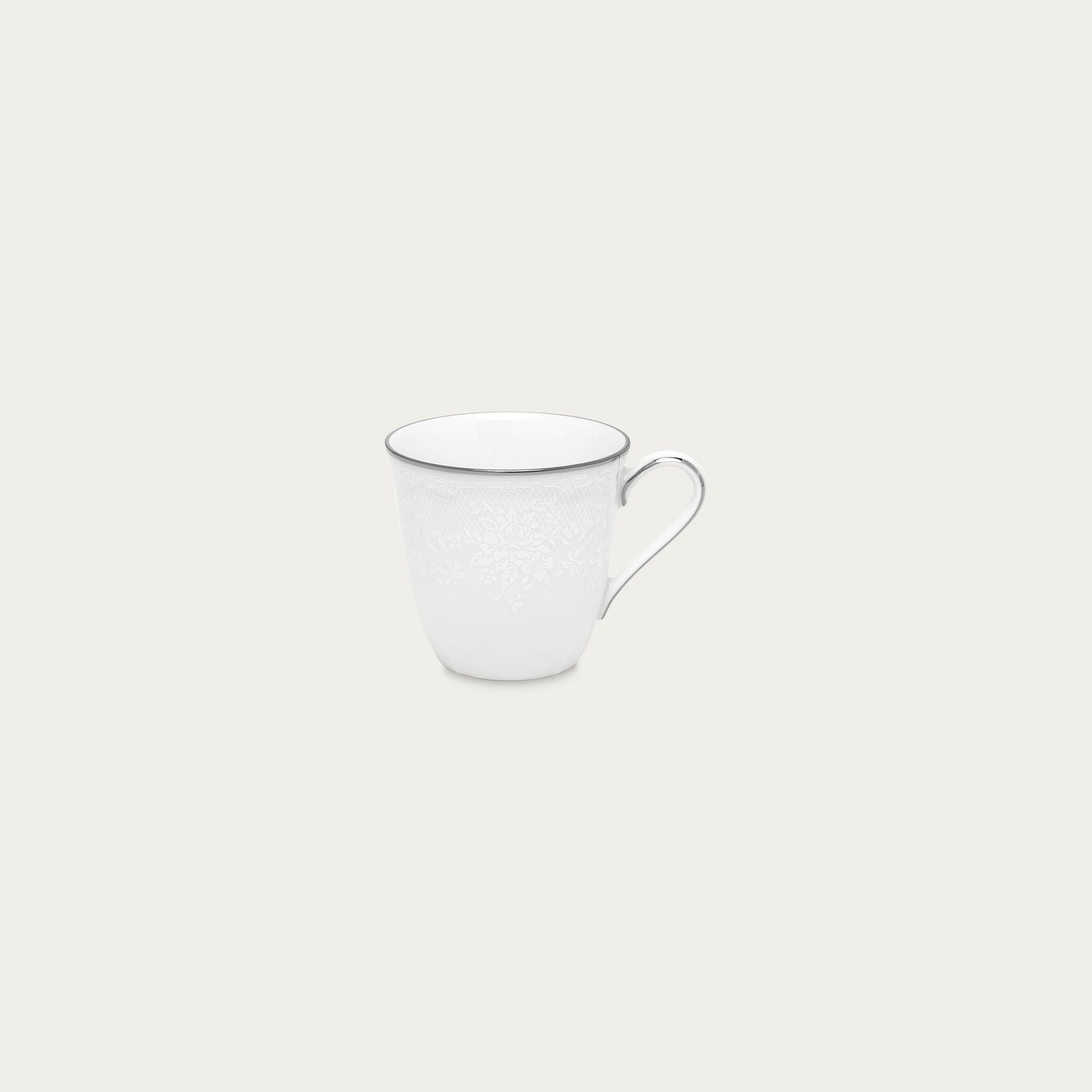 Chén trà (tách trà) nhỏ dung tích 115ml sứ trắng | Noritake Princess Bouquet Platinum 1661L - 94492C