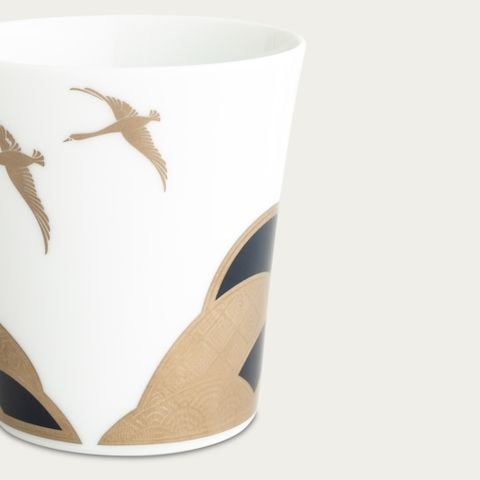 Cốc (ly) uống nước, uống trà chim hạc 350ml sứ trắng cao cấp Nhật Bản | Noritake Atehaka 1685J - T2181