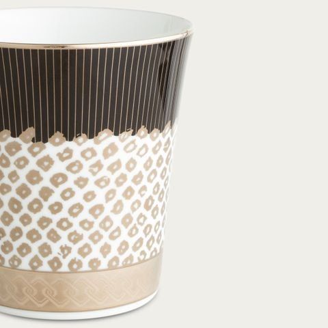 Cốc (ly) uống nước, uống trà (kanoko shibori - Đen) 350ml sứ trắng cao cấp Nhật Bản | Noritake Atehaka 1687-2J - T2181