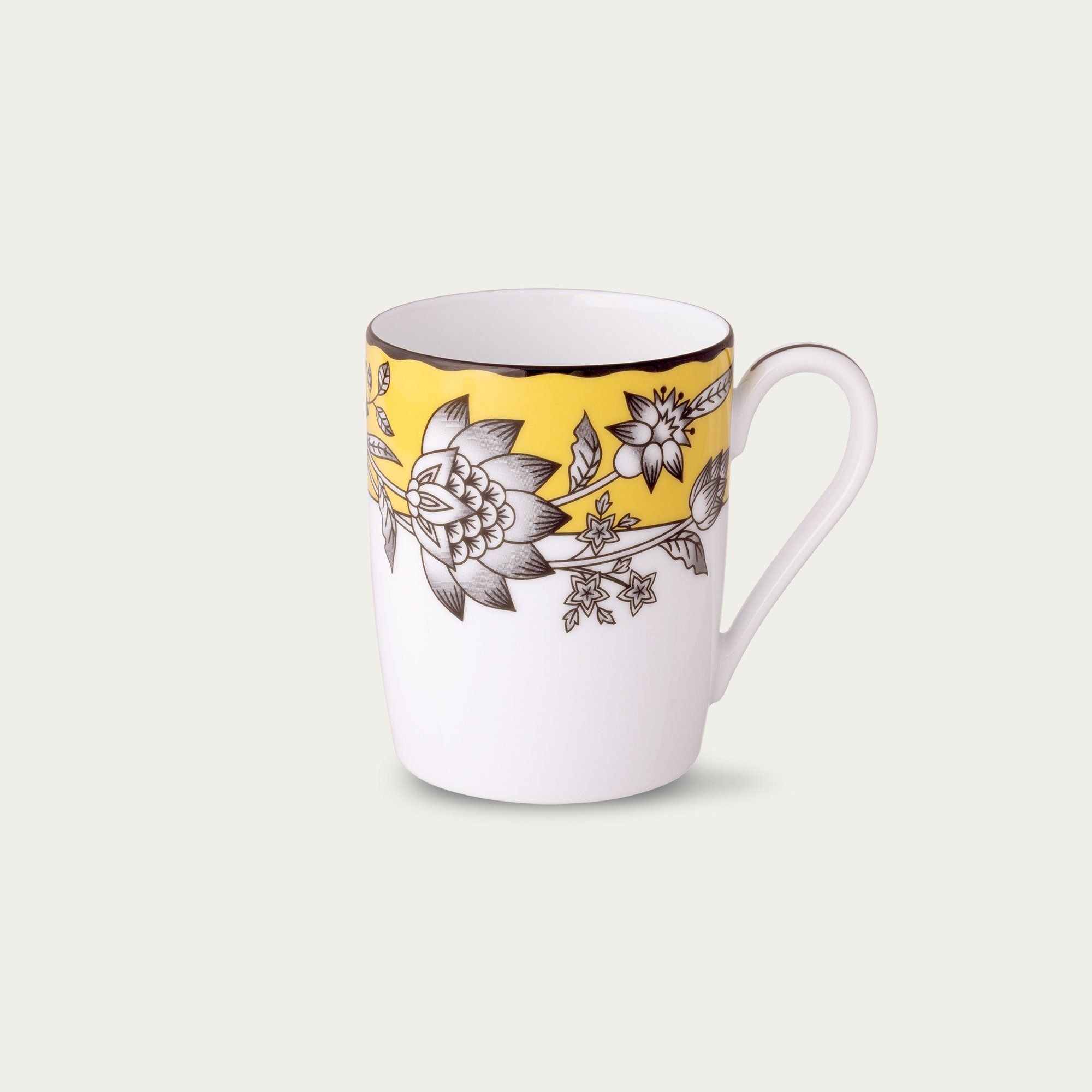 Cốc (ly) uống nước, cà phê 310ml (màu vàng) sứ trắng | Noritake Chelsea Estate 1779L - Q001GD