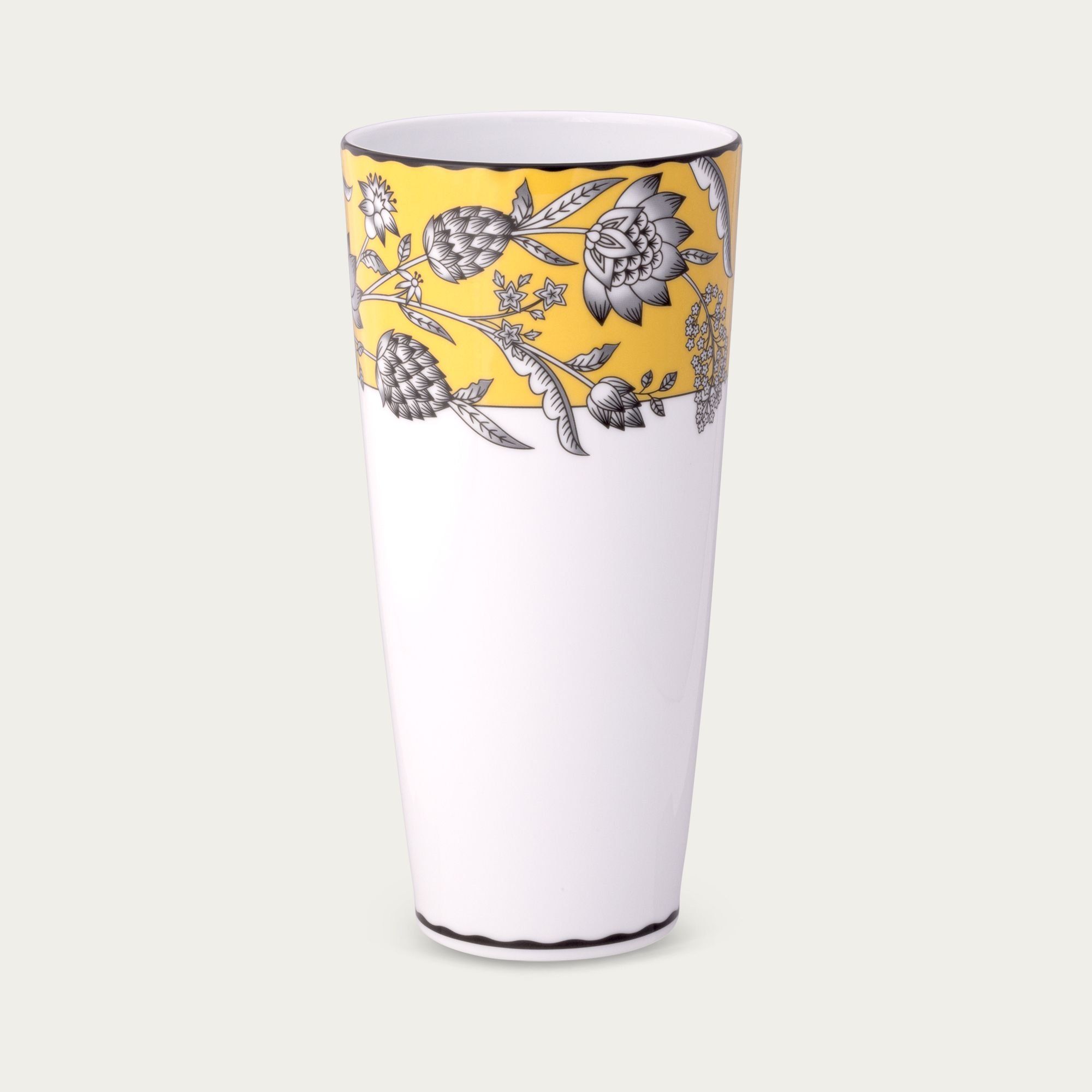 Bình hoa (lọ hoa) trang trí cao 25cm (màu vàng) sứ trắng | Noritake Chelsea Estate 1779L - T91157