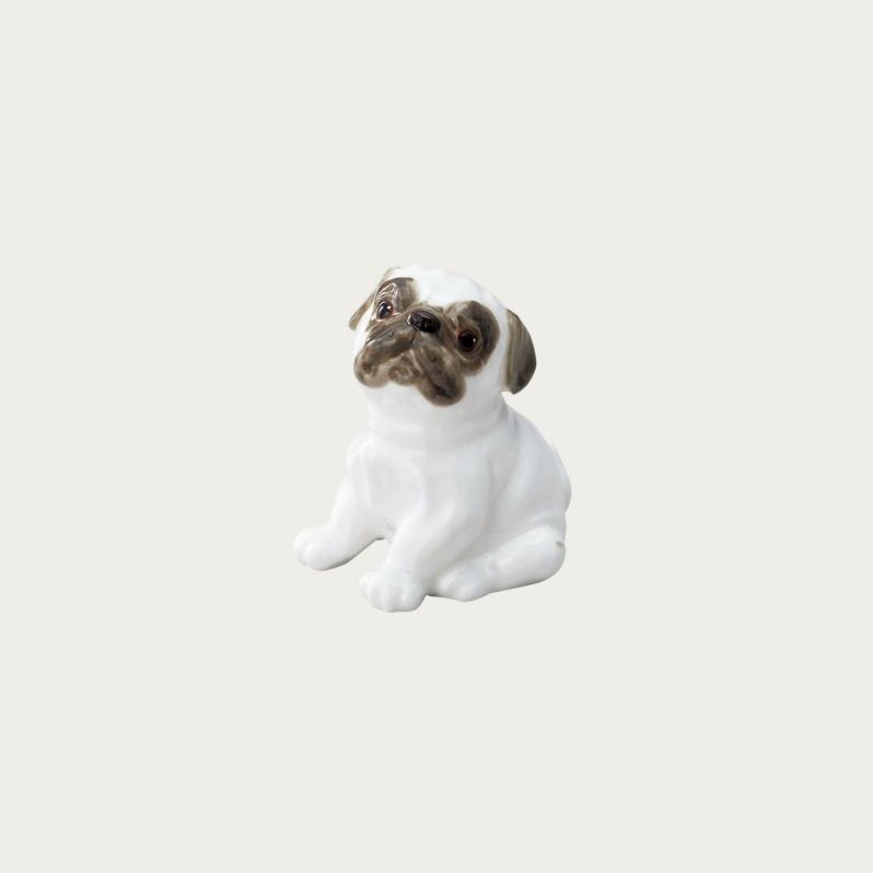 Tượng sứ cún cưng (Pug) cao 8,5cm sứ xương cao cấp Nhật Bản | Noritake Figurine Dog AC239 - K219