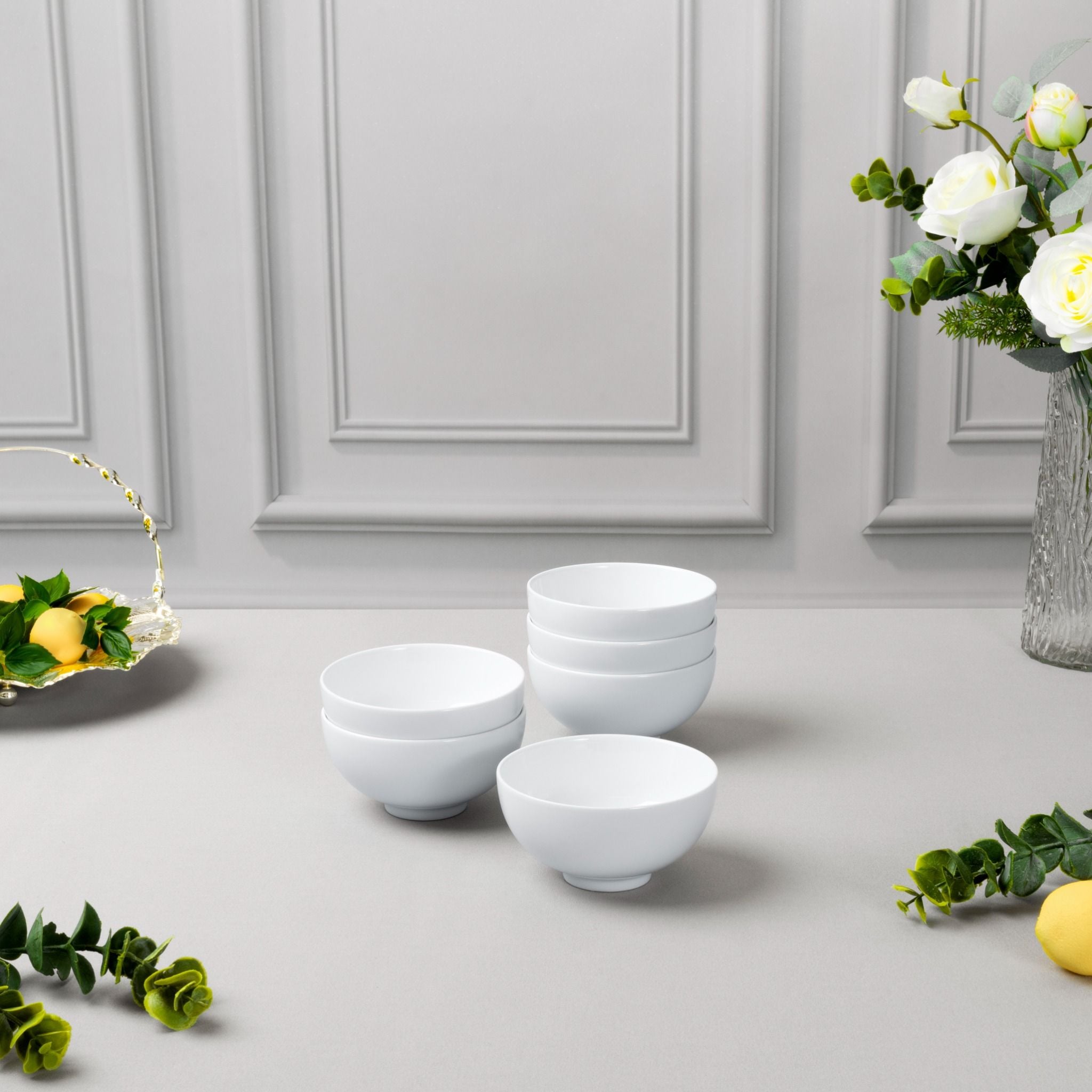 Bộ 06 bát cơm (chén cơm) 11,4cm dung tích 320ml sứ trắng | Noritake Art Stage 1609L - S91082