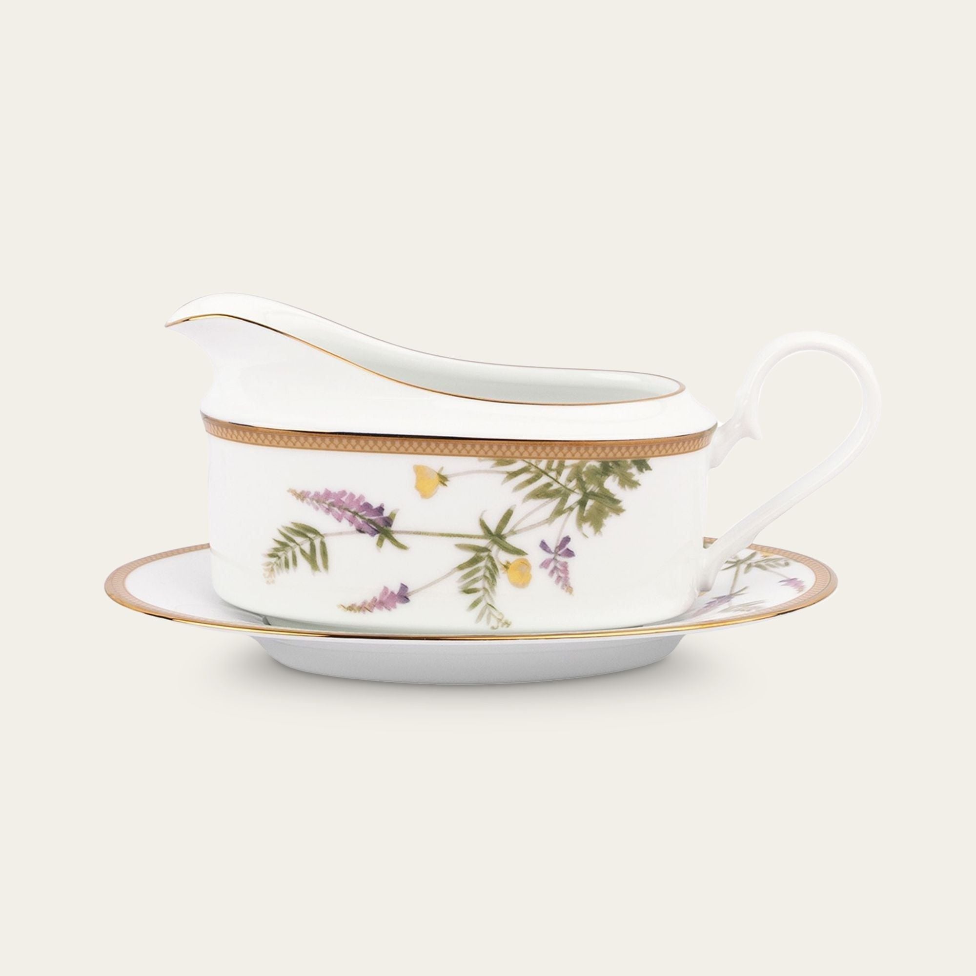 Bình (hũ) đựng nước xốt dung tích 500ml kèm đĩa lót | Noritake New Morning 1738L - 91048