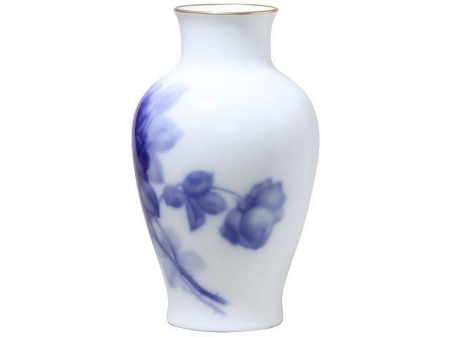 Bình hoa Okura "Hoa hồng xanh" cao 28cm, màu trắng | Okura Blue Rose 8011 - 20A