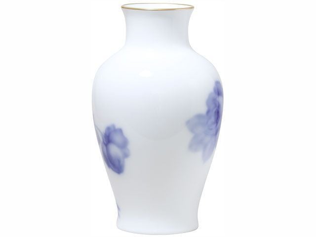 Bình hoa Okura "Hoa hồng xanh" cao 36cm, màu trắng | Okura Blue Rose 8011 - 12A