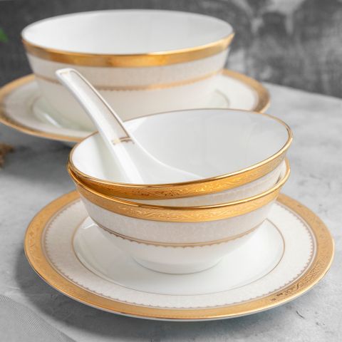  Thìa sứ (muỗng sứ) dài 14,2cm sứ xương | Noritake Odessa Gold 4874L - 97366 