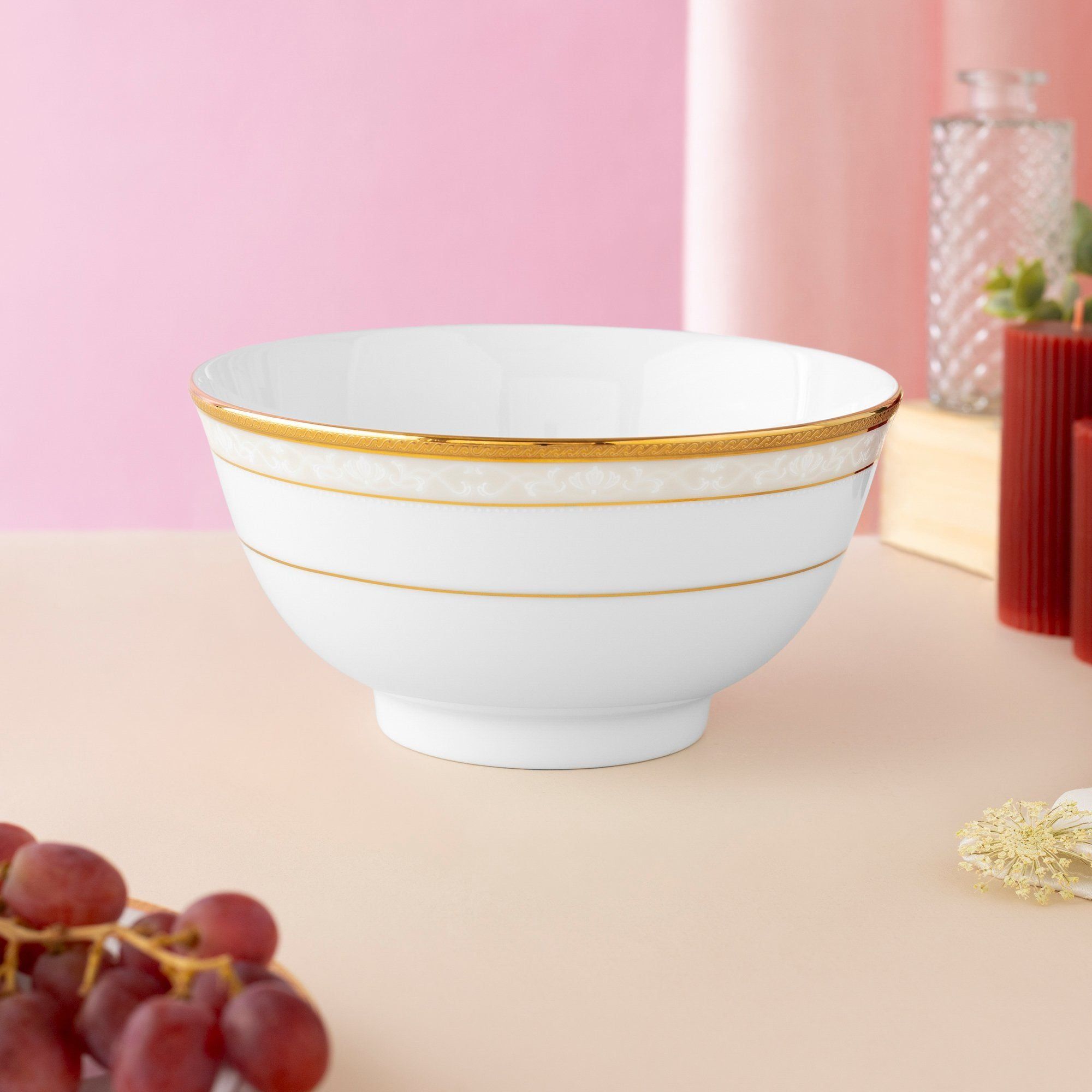 Bát mỳ (tô mỳ) đường kính 16,2cm dung tích 850ml sứ trắng | Noritake Hampshire Gold 4335L - 91895