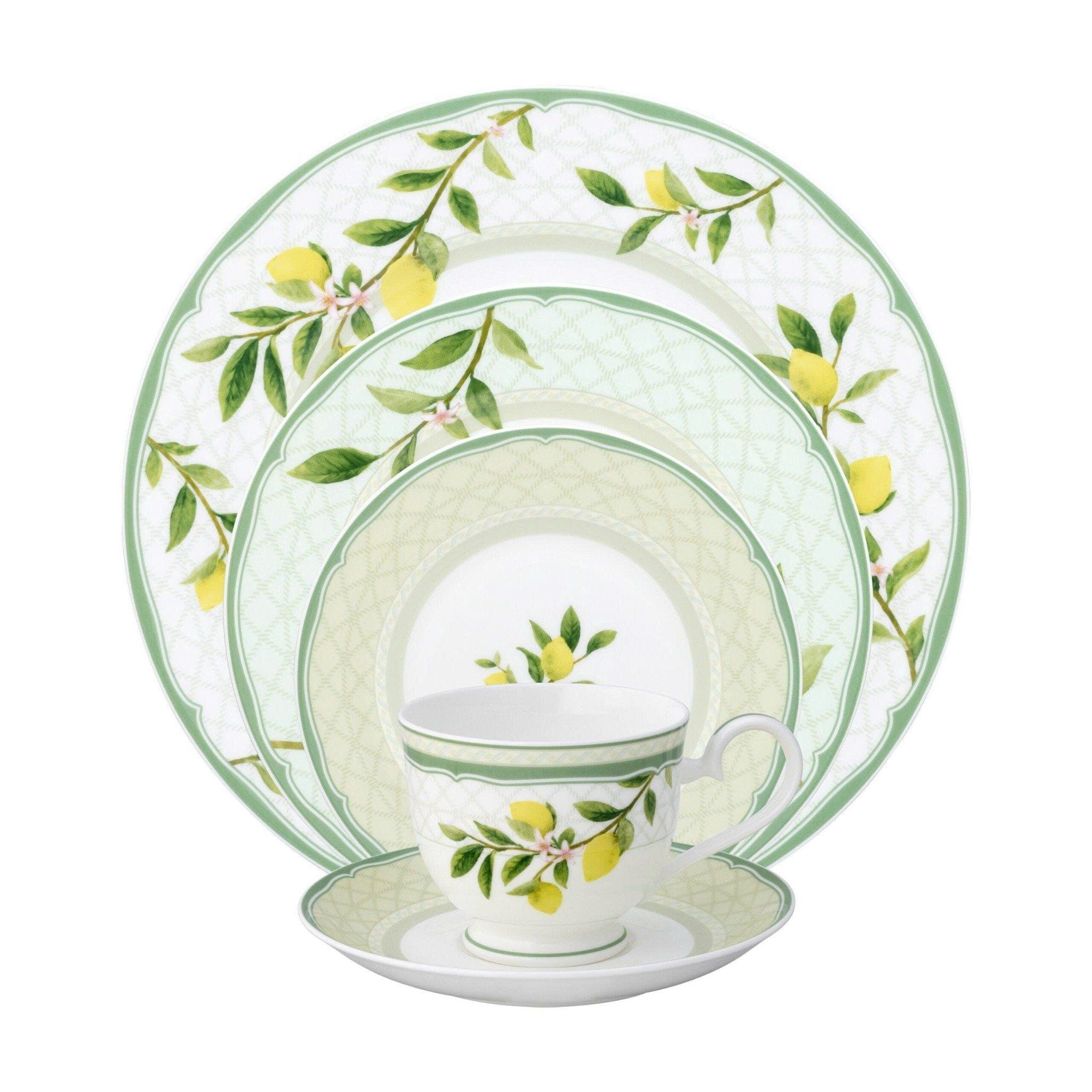Chén trà (tách trà) dung tích 230ml kèm đĩa lót sứ xương | Noritake Sorrento Breeze 4990L - T97217