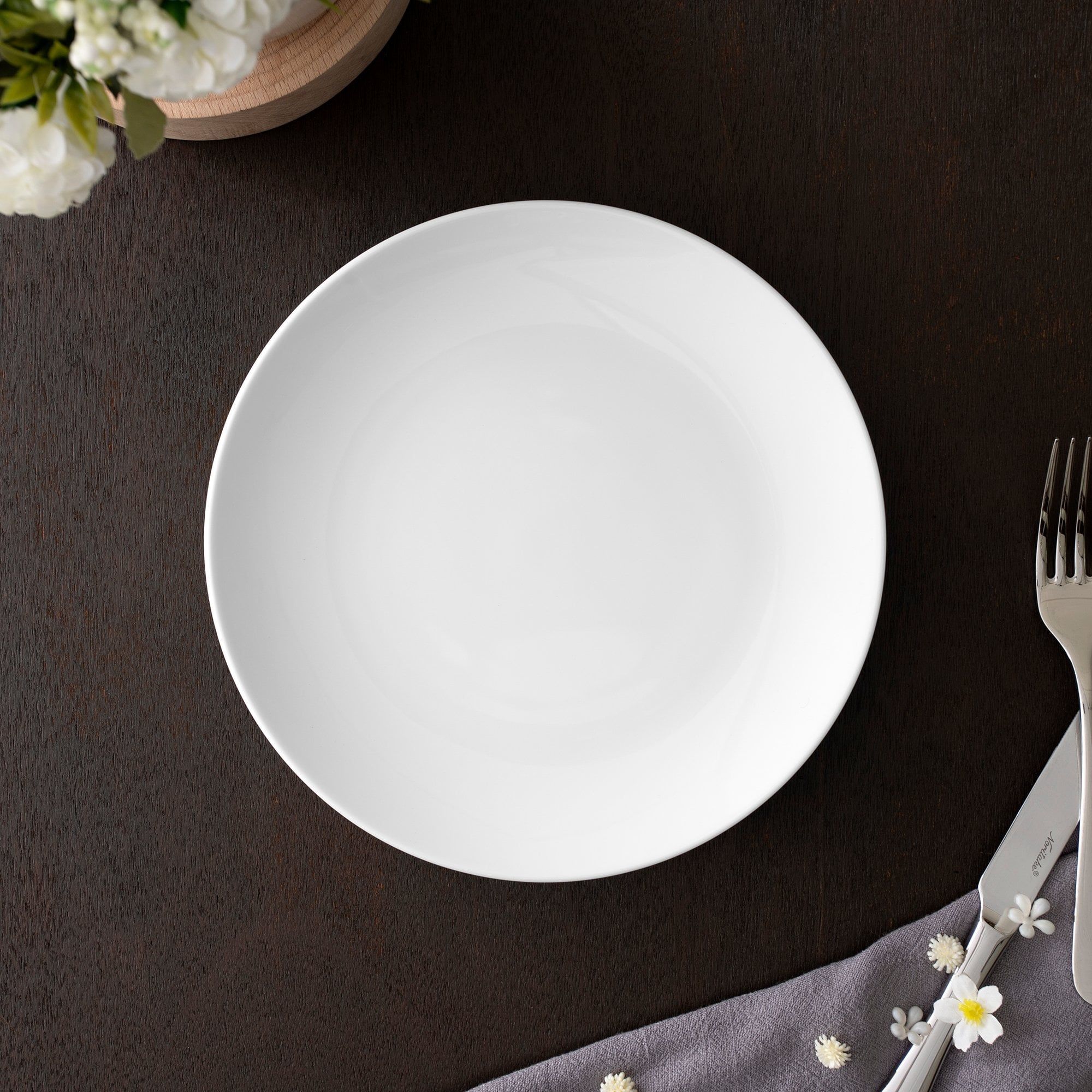 Đĩa tròn coupe cỡ vừa đường kính 21cm sứ trắng | Noritake Art Stage 3-336L - 91211