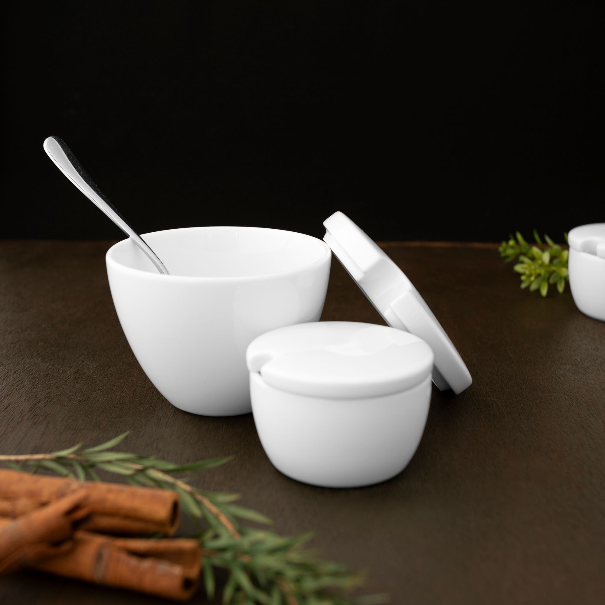 Bình (hũ) đựng đường có nắp đậy loại nhỏ 230ml sứ trắng | Noritake Art Stage 4257L - 91827