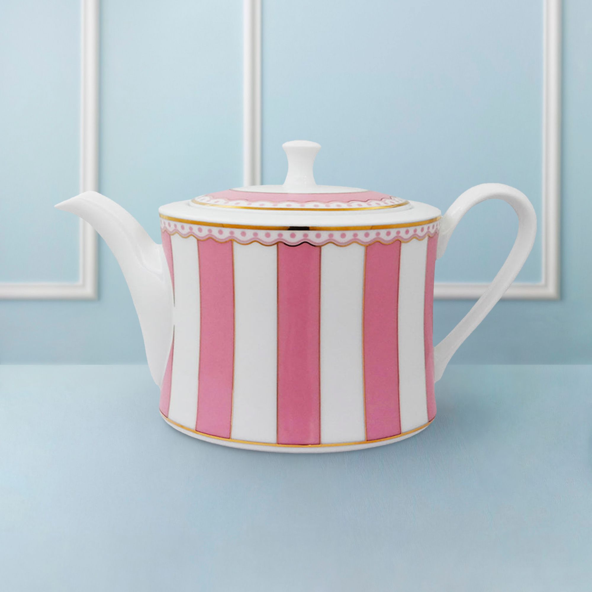 Ấm trà (bình trà) nhỏ dung tích 630ml (hồng pastel) sứ trắng | Noritake CRNIVL Pink M-249L - T91133