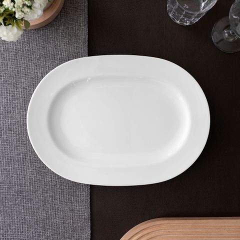  Đĩa Oval cỡ vừa (MD) dài 35,3cm sứ trắng | Noritake Art Stage 3-336L - 91044 