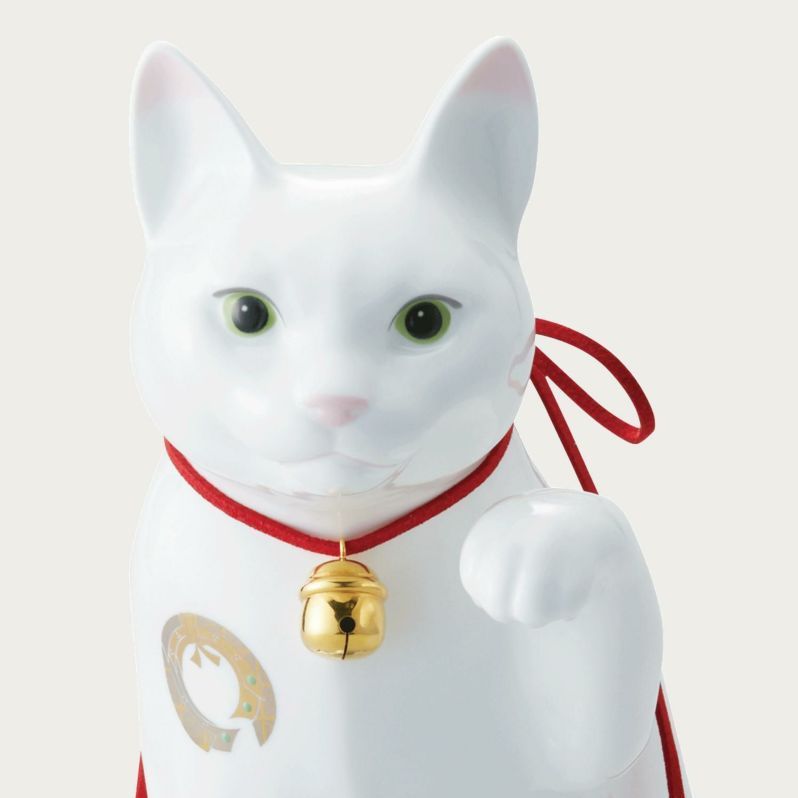 Tượng sứ mèo may mắn cao 26,5cm sứ xương cao cấp Nhật Bản | Noritake Fortune Cat AC405 - T54550B