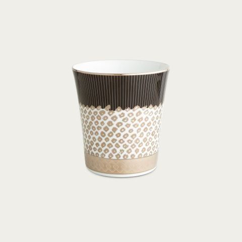 Cốc (ly) uống nước, uống trà (kanoko shibori - Đen) 350ml sứ trắng cao cấp Nhật Bản | Noritake Atehaka 1687-2J - T2181