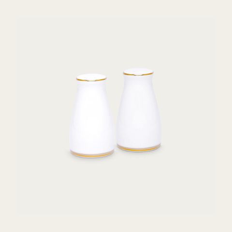  Bộ lọ đựng tiêu (3 lỗ) và muối (7 lỗ) cao 8,6cm sứ trắng | Noritake Gloria L553L - 919710 