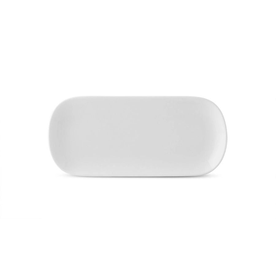 Khay chữ nhật bo góc dài 17,8cm đựng khăn ướt sứ xương | Noritake Plain White 9990L - 97577